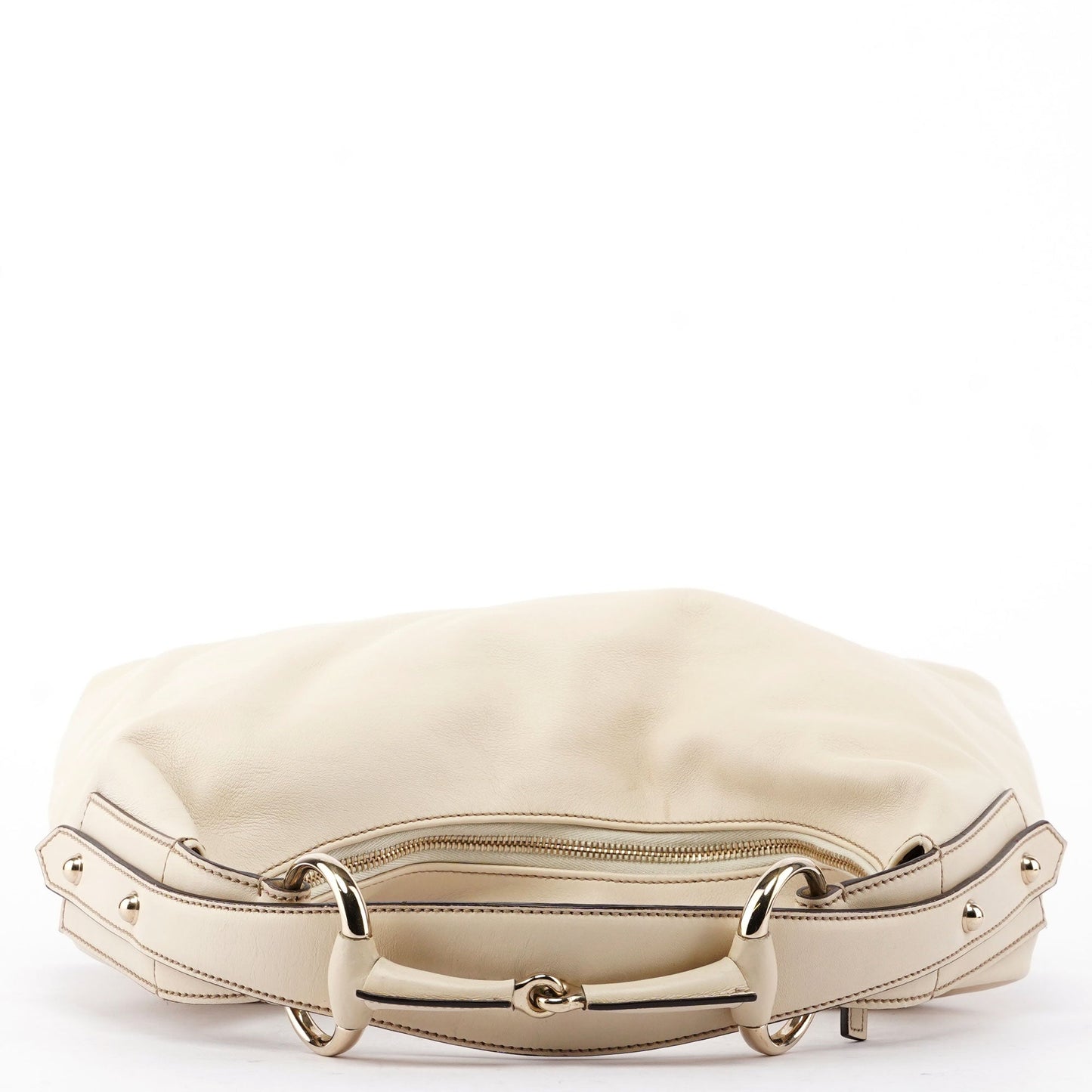 Gucci Off-White Leather Horsebit Shoulder Bag