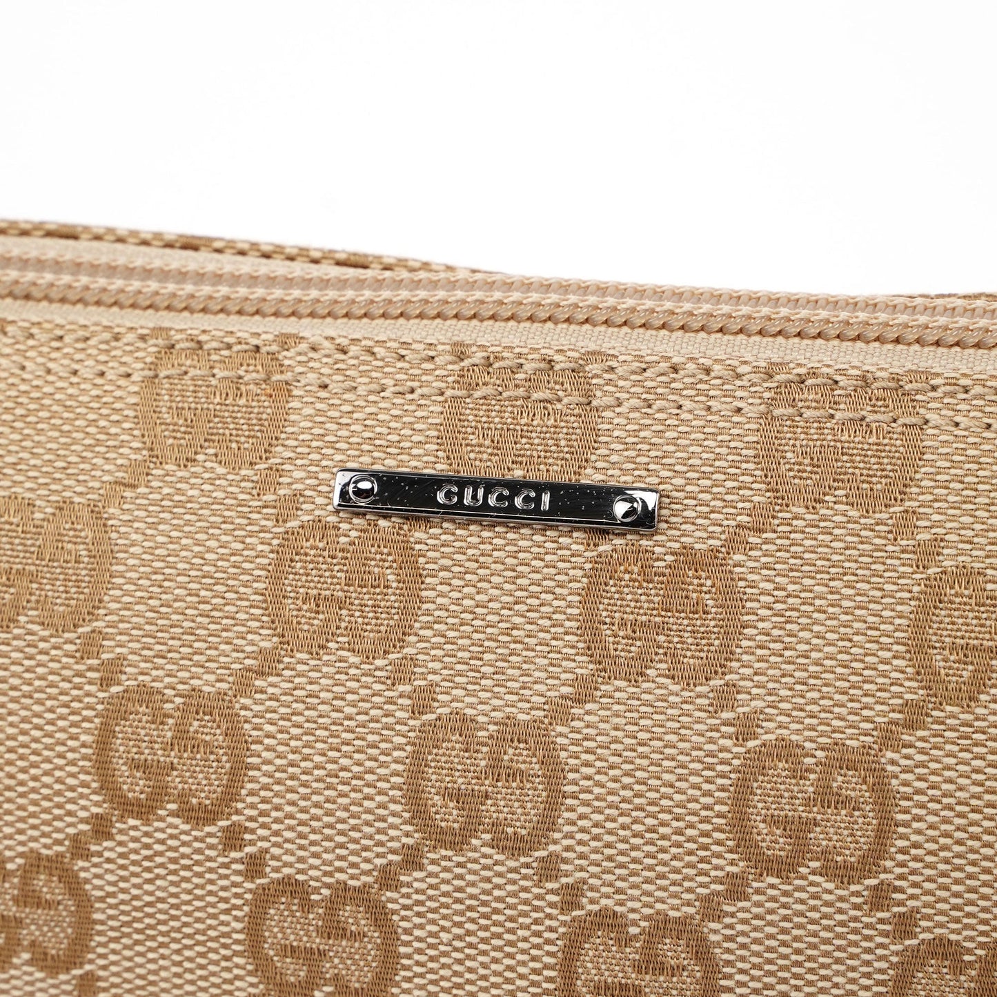 5396. Gucci Beige Turquoise Boat Pochette