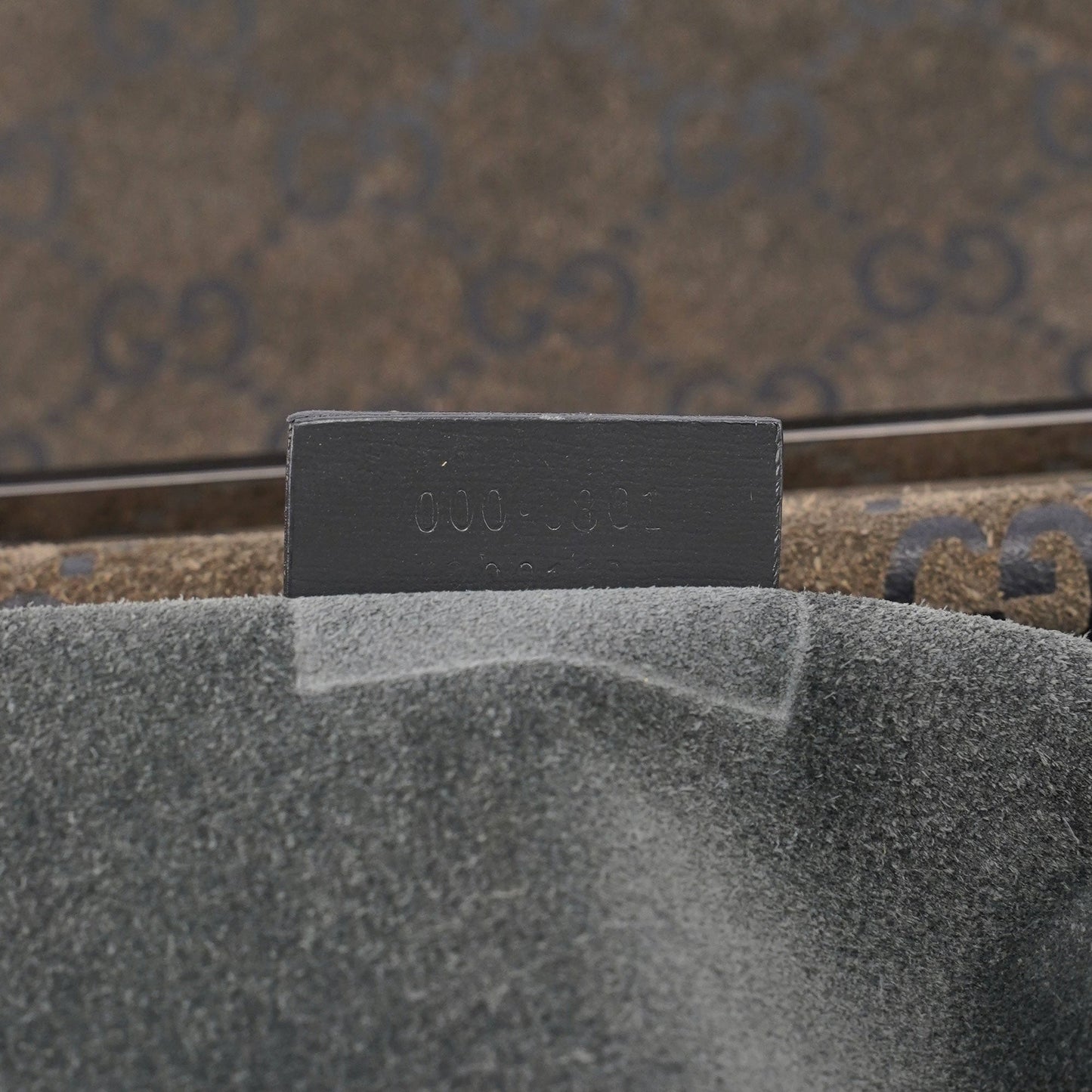 Anthracite GG Suede Metal Handle Bag