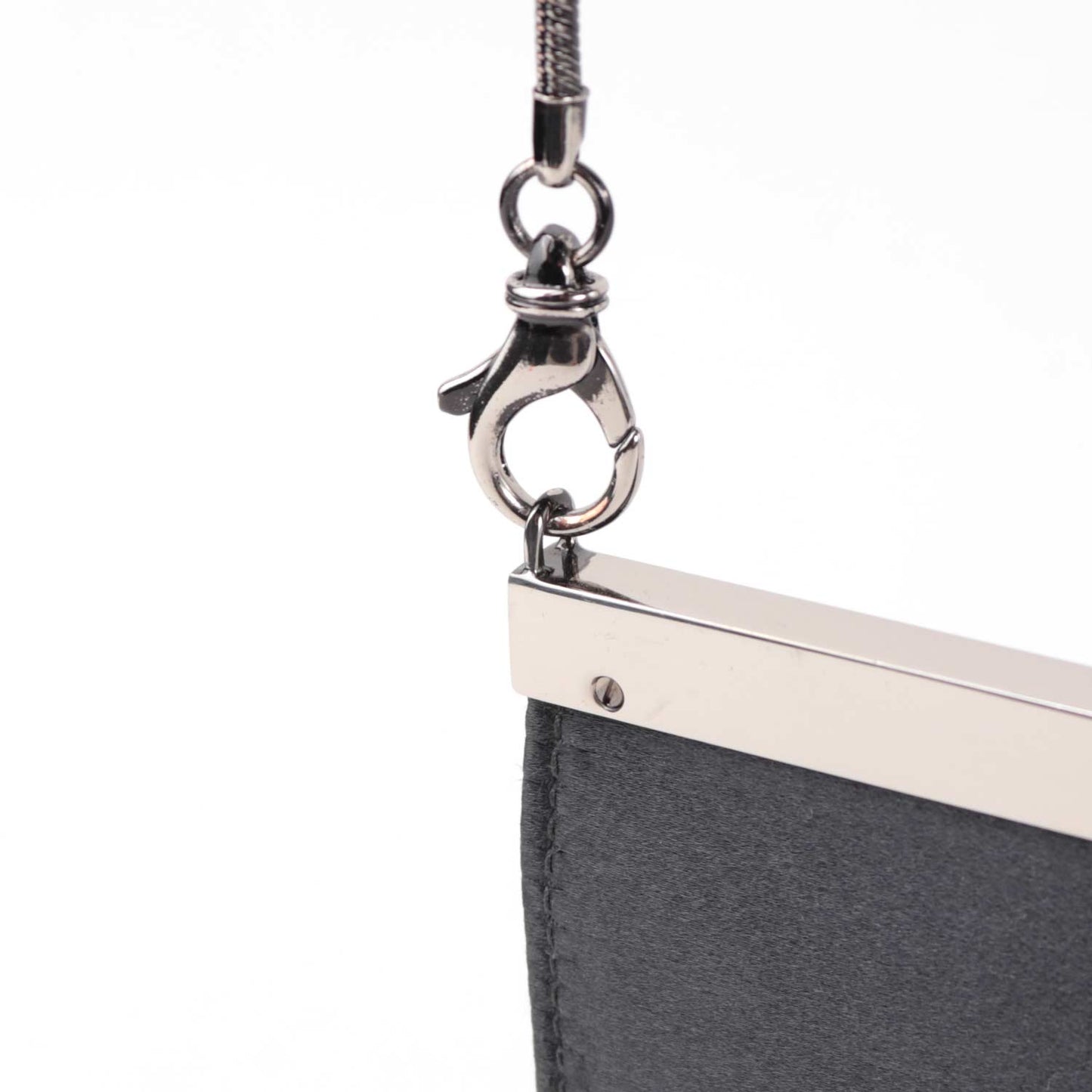 Anthracite Satin Mini Crossbody Bag