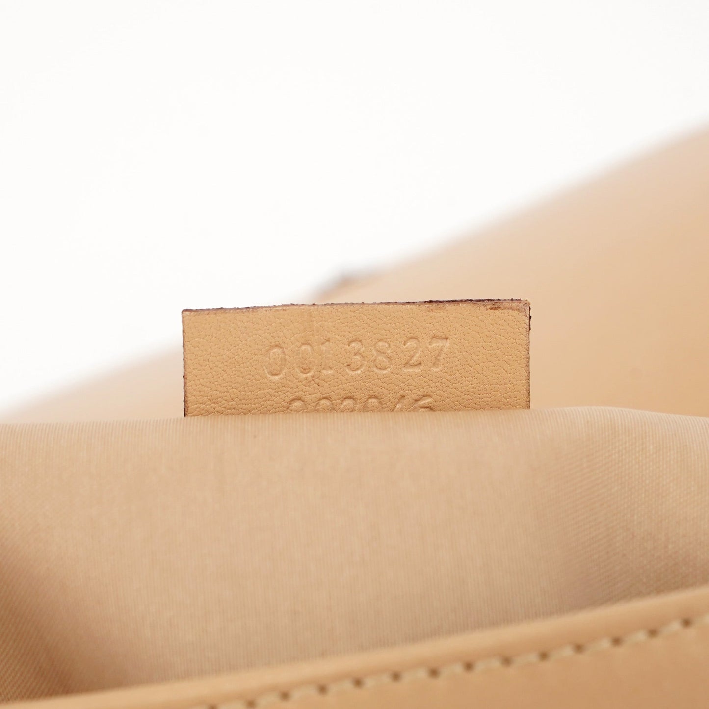 Beige Calfskin Chain Shoulder Bag