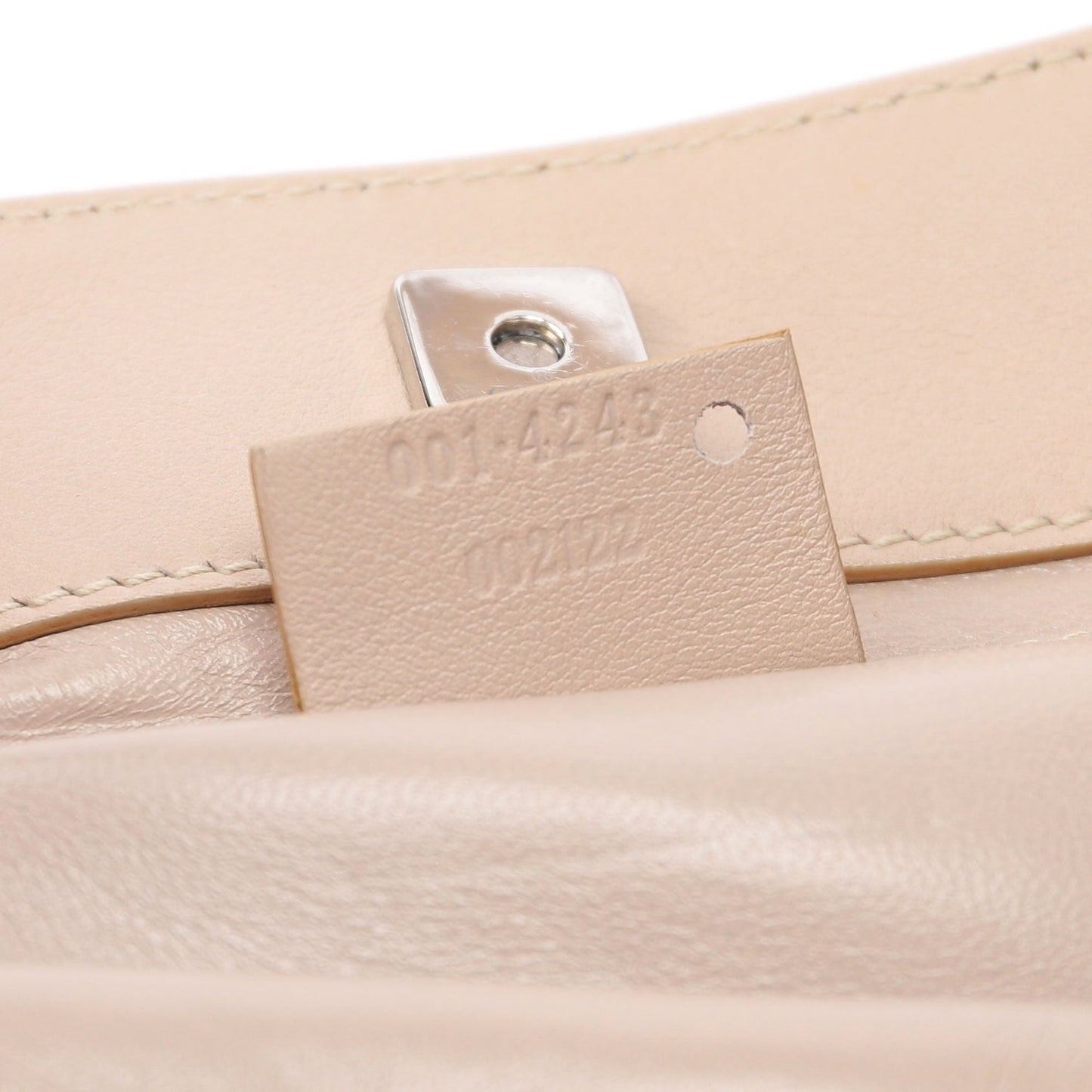 Beige Calfskin Shoulder Bag