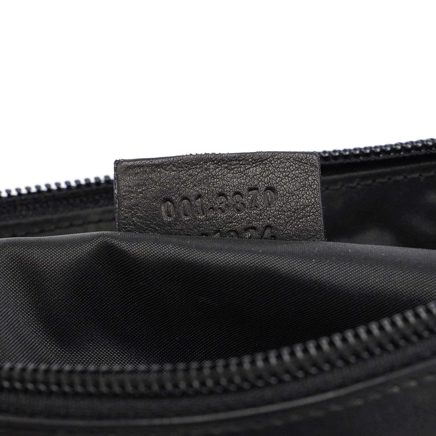 Black Calfskin Bamboo Shoulder Bag