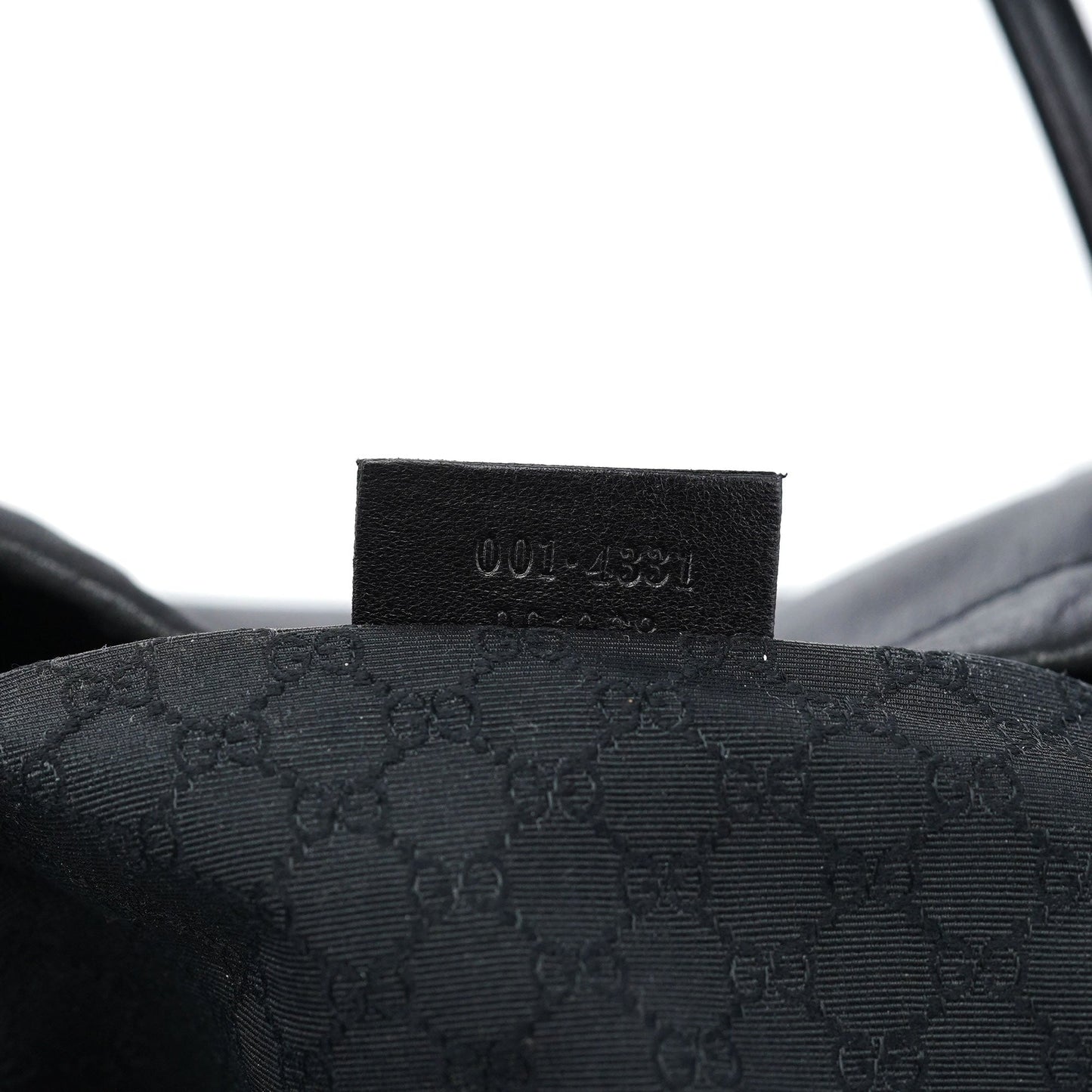 Black Calfskin Drawstring Tote Bag