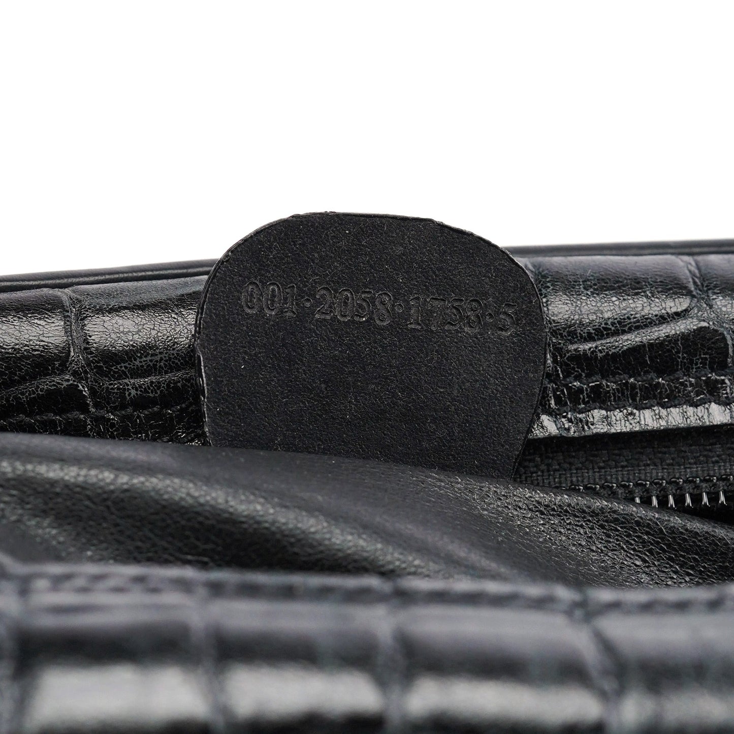 Black Embossed Ponyhair Shoulder Bag