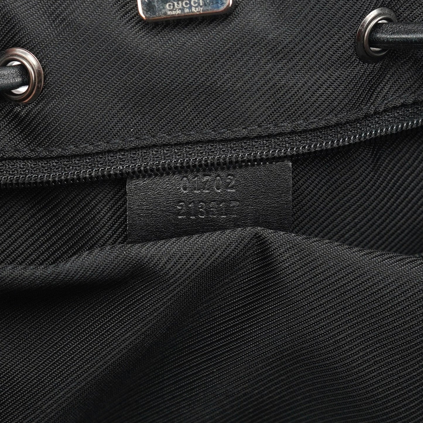 Black GG Drawstring Tote Bag