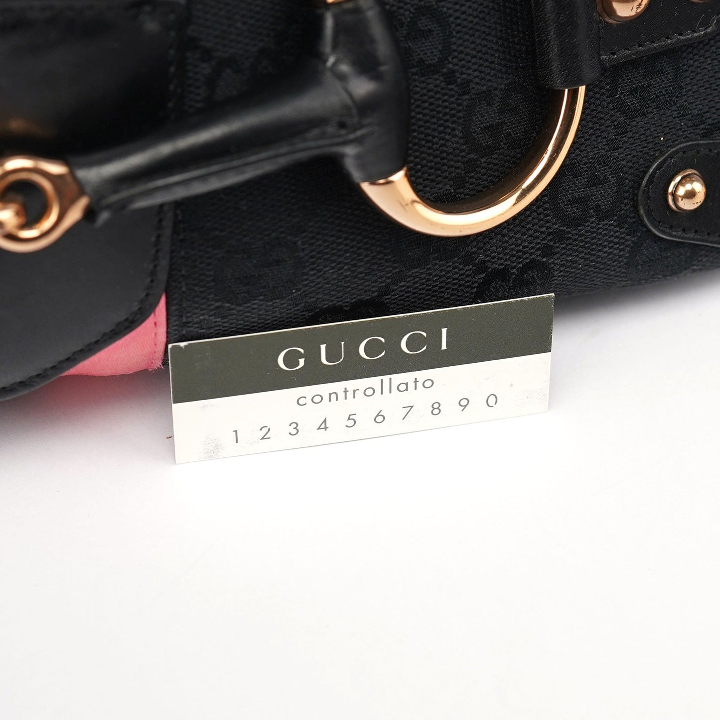 Black GG Satin Horsebit Shoulder Bag