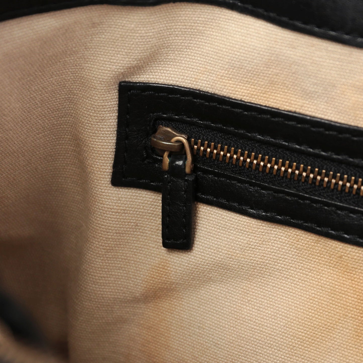 Black Leather Bamboo dual Handle Bag