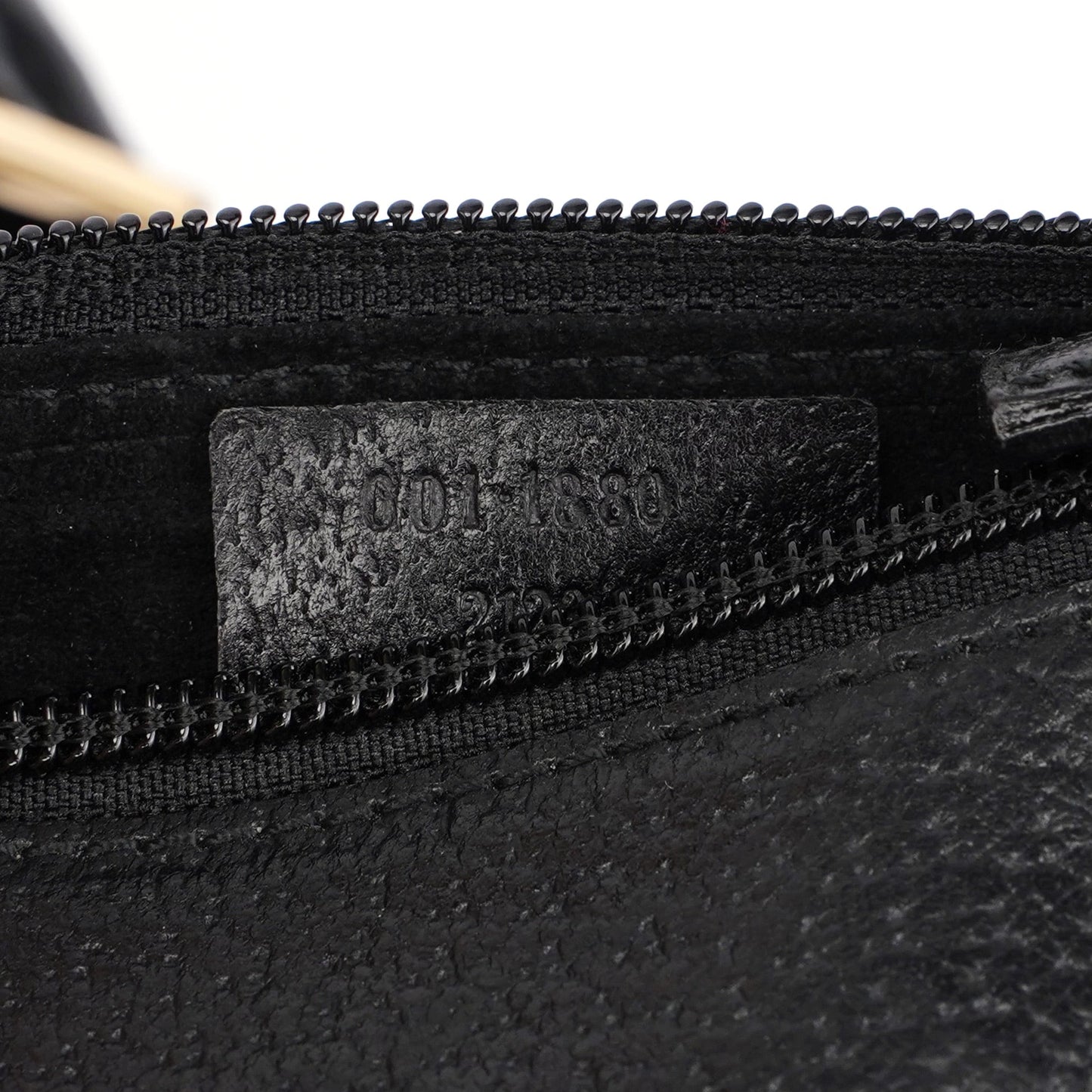 Black Leather Bamboo Shoulder Bag W/ Pouch