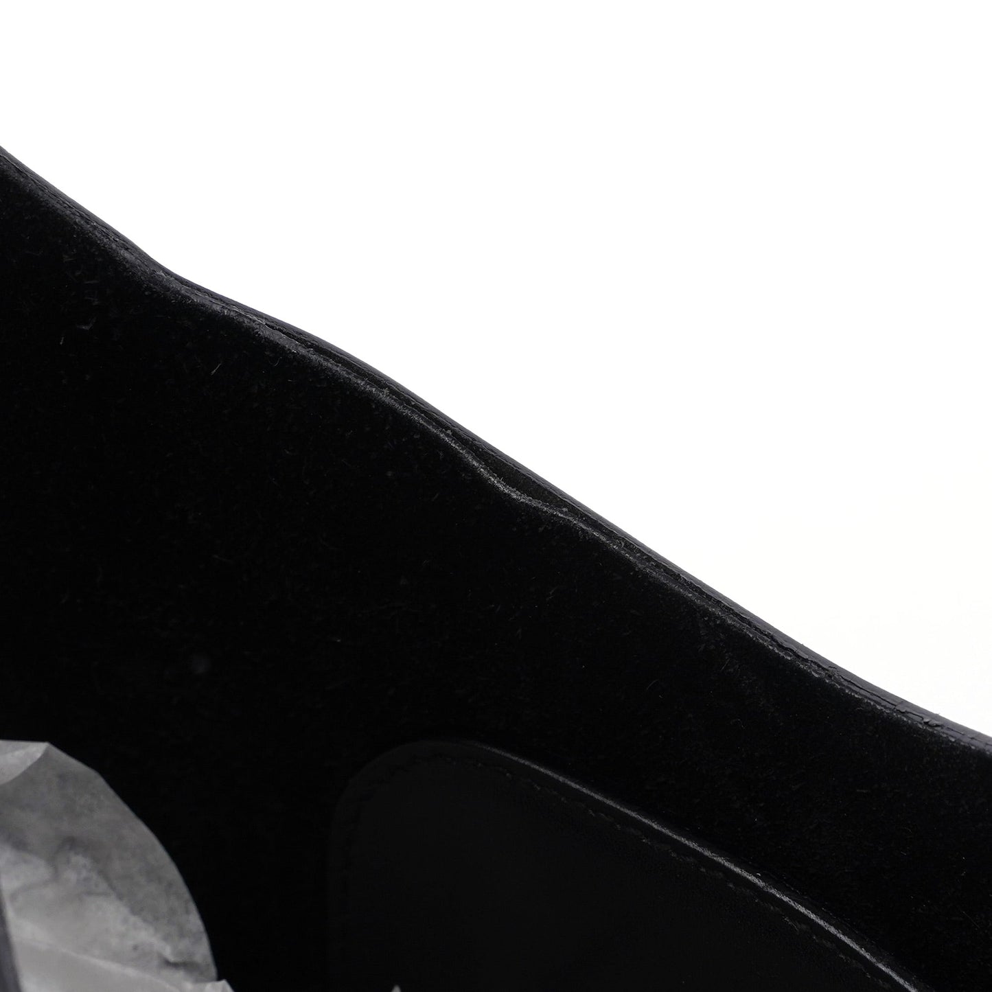 Black Leather Bamboo Shoulder Bag W/ Pouch