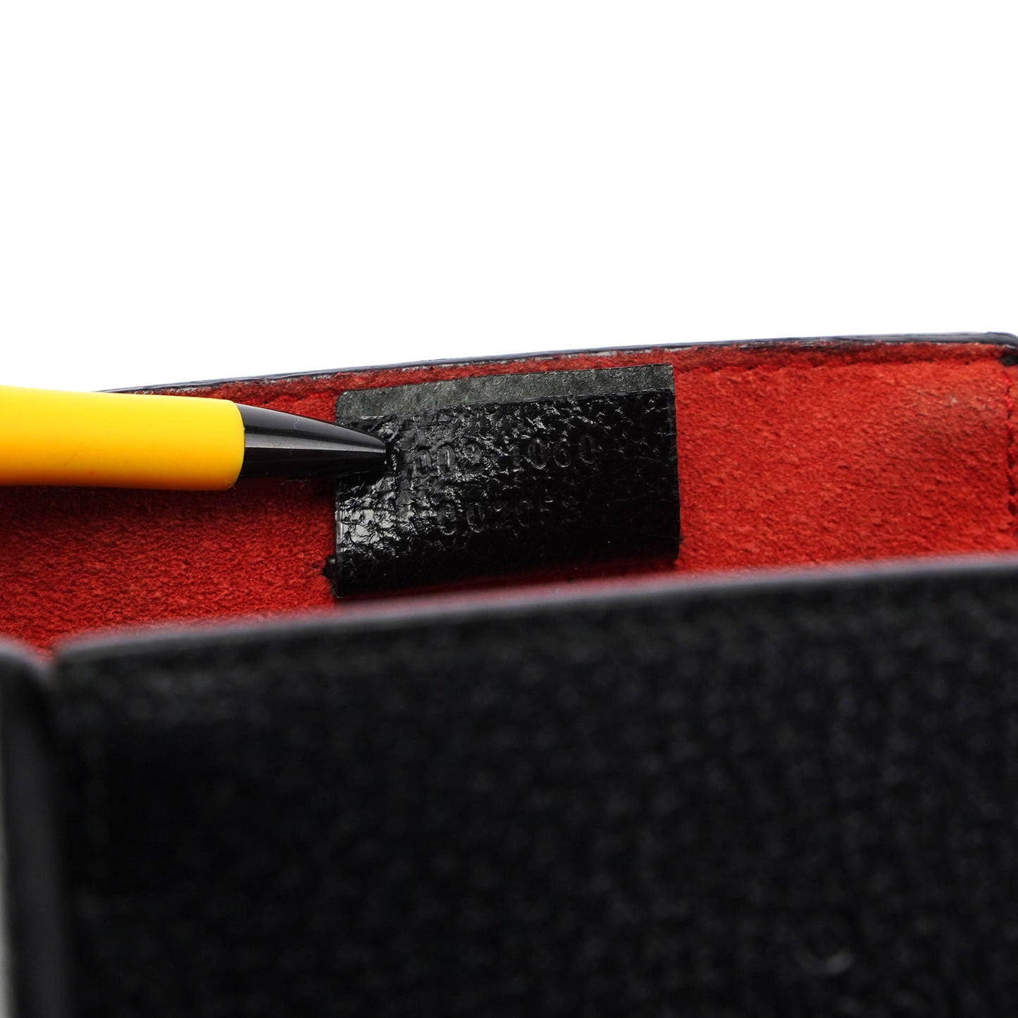 Black Leather Bamboo Tote Red Int