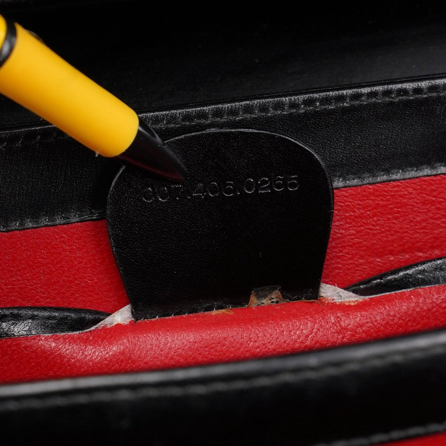 Black Leather Square G Bag