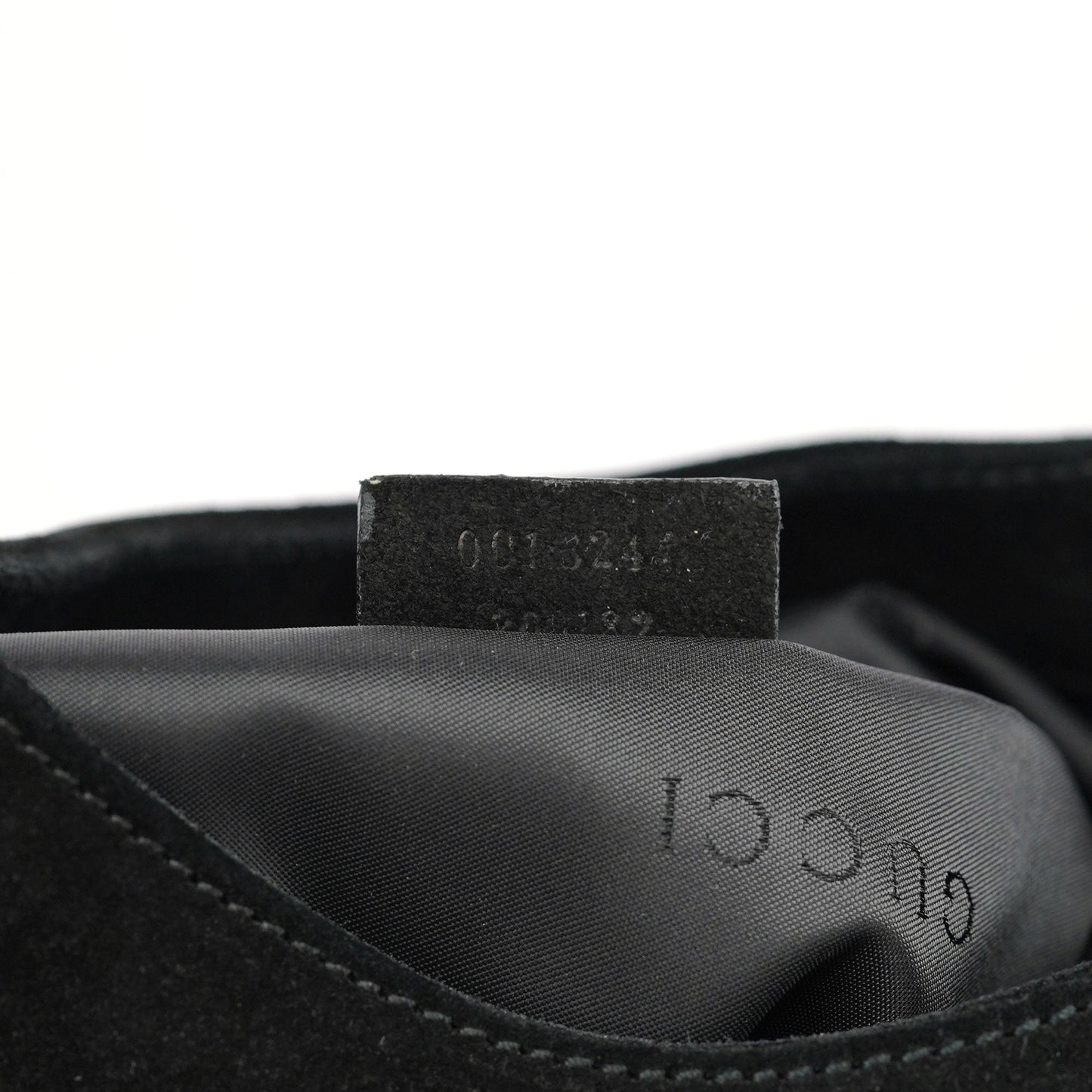 Black Suede Bamboo Hobo Shoulder Bag