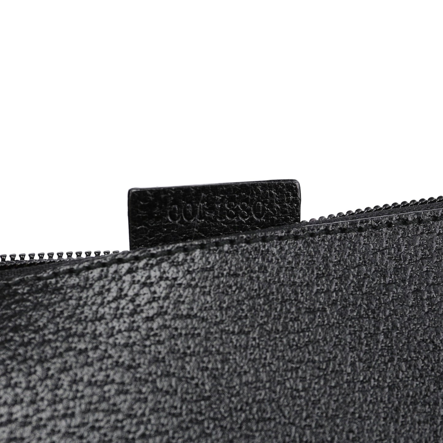 Black Textured Leather Bamboo Shoulder Bag