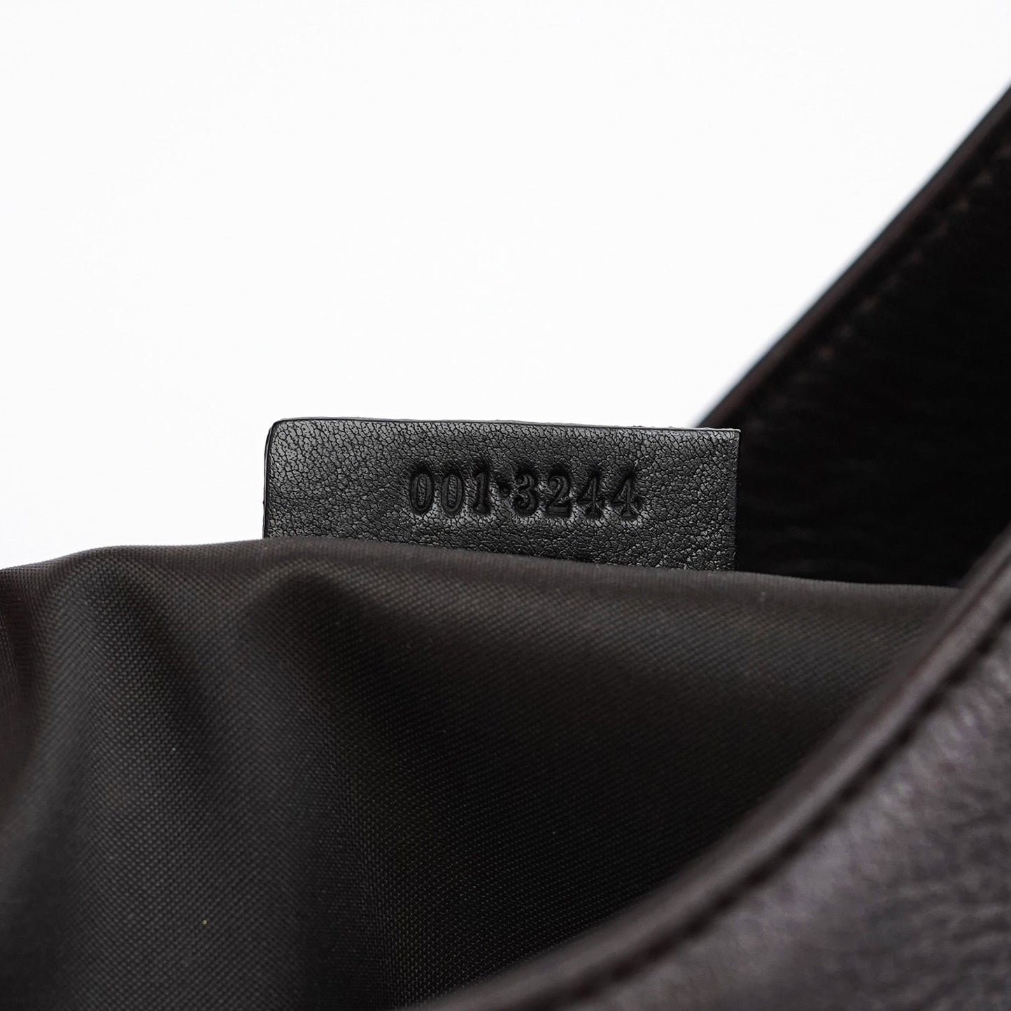 Brown Calfskin Bamboo Shoulder Bag