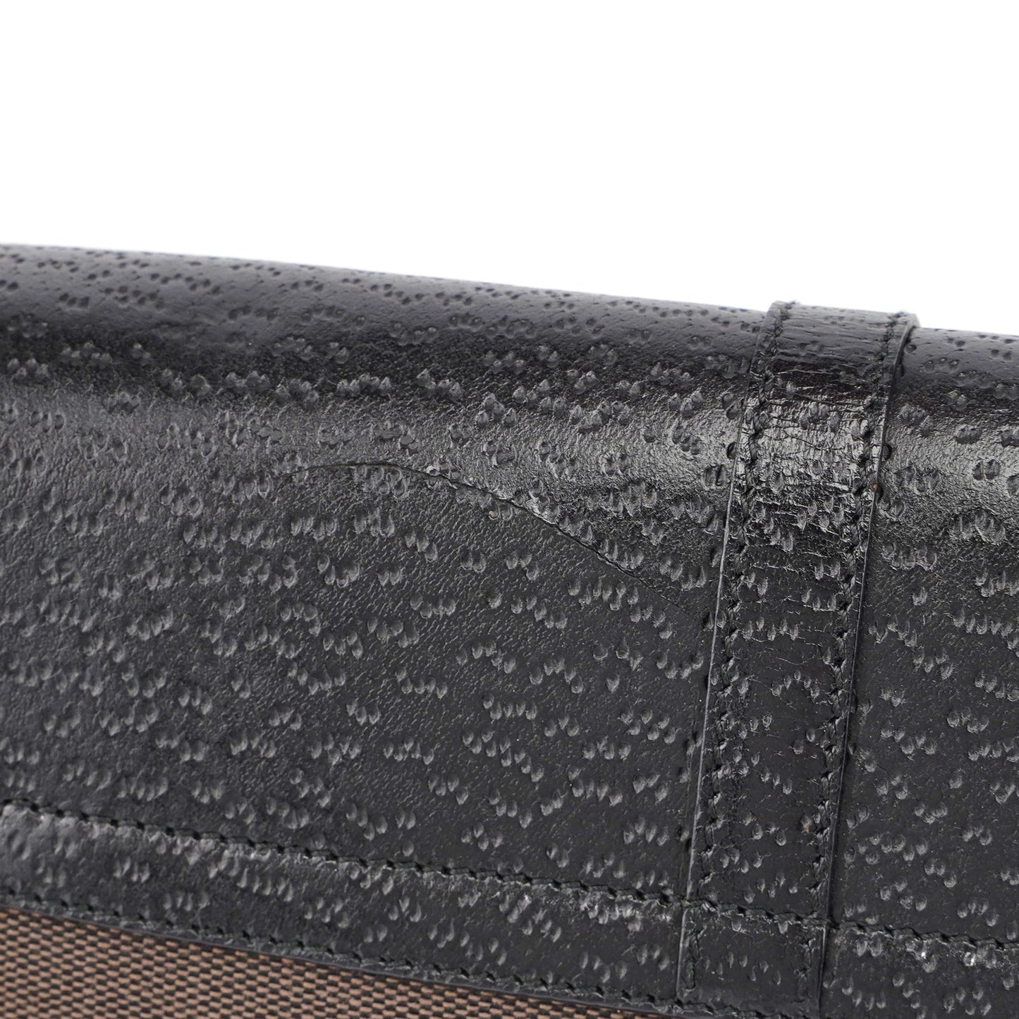 Brown Canvas Leather Jackie Bamboo Shoulder Bag