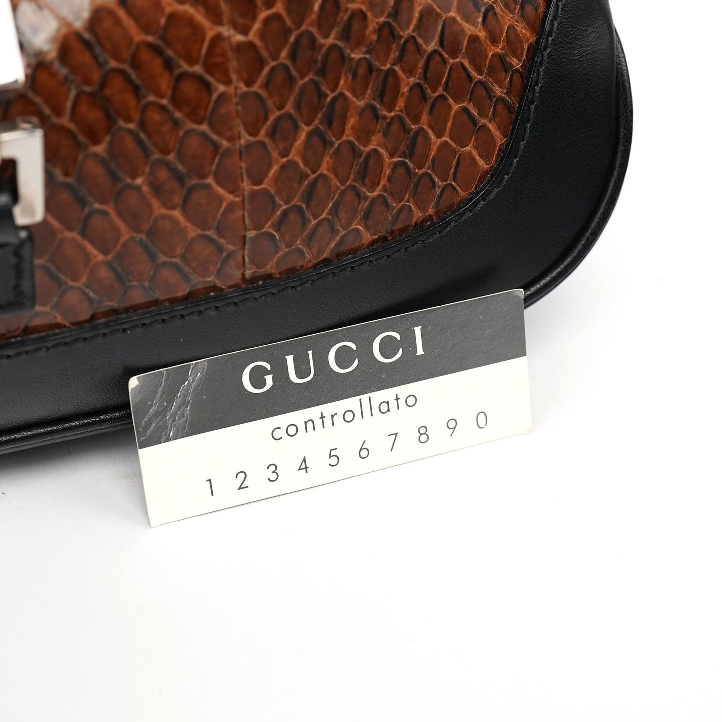 Brown Python Jackie Shoulder Bag