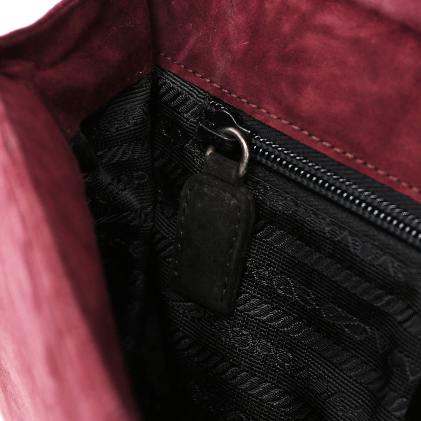 Burgundy Suede Chain Shoulder Bag