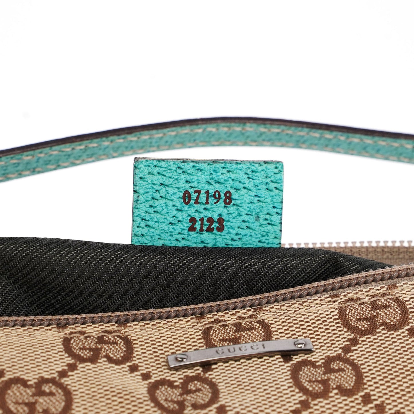 Gucci Beige Turquoise Boat Pochette DARK
