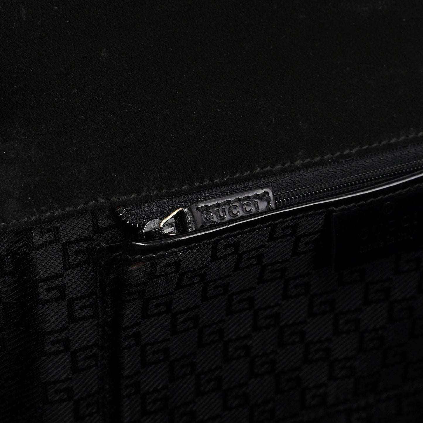 Gucci Black Canvas Keylock Shoulder Bag