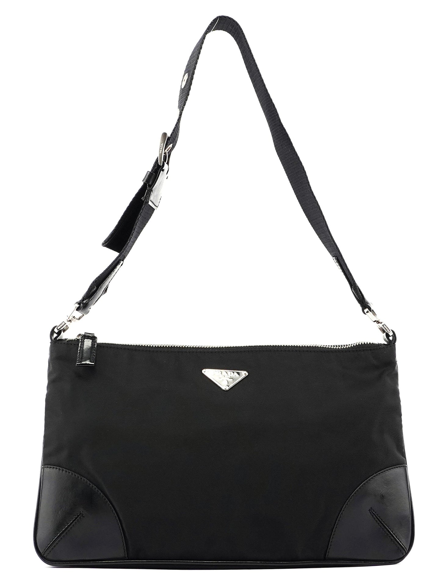 Prada Black Tessuto Leather Shoulder Bag