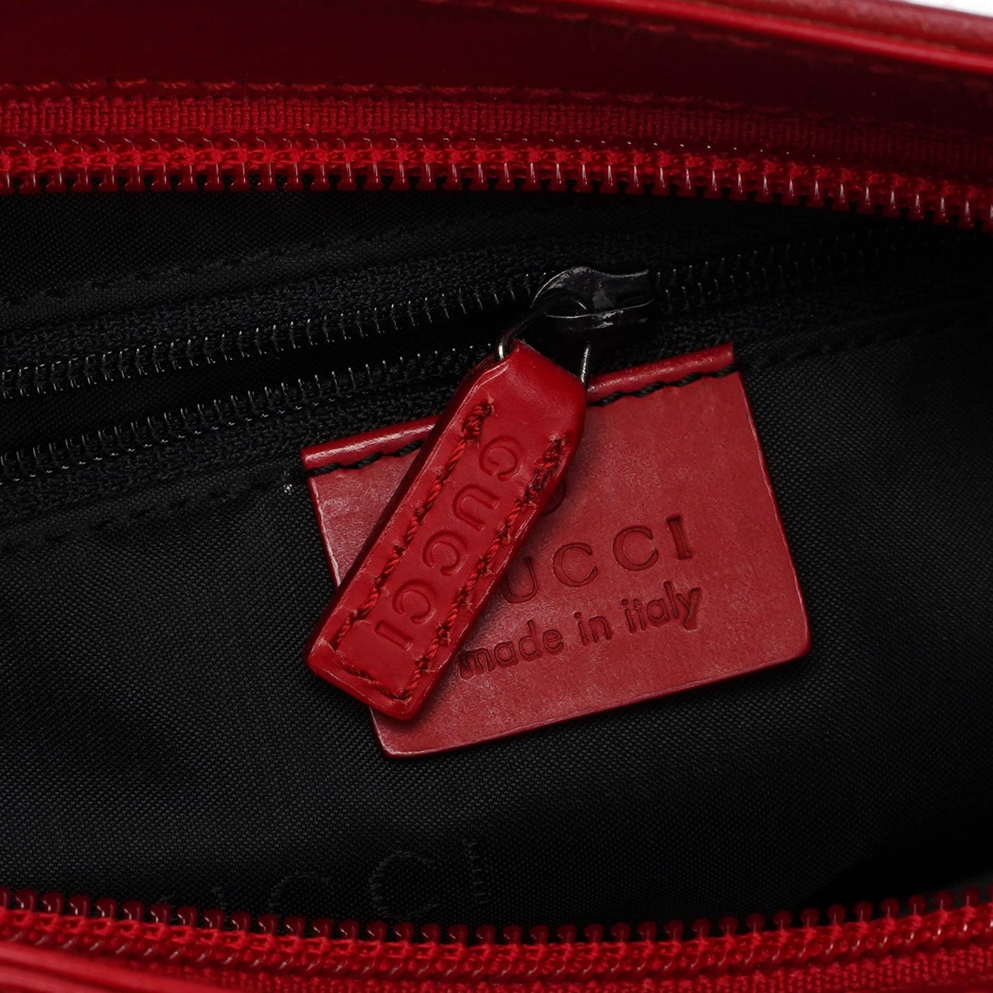 Red Calfskin Hobo Shoulder Bag