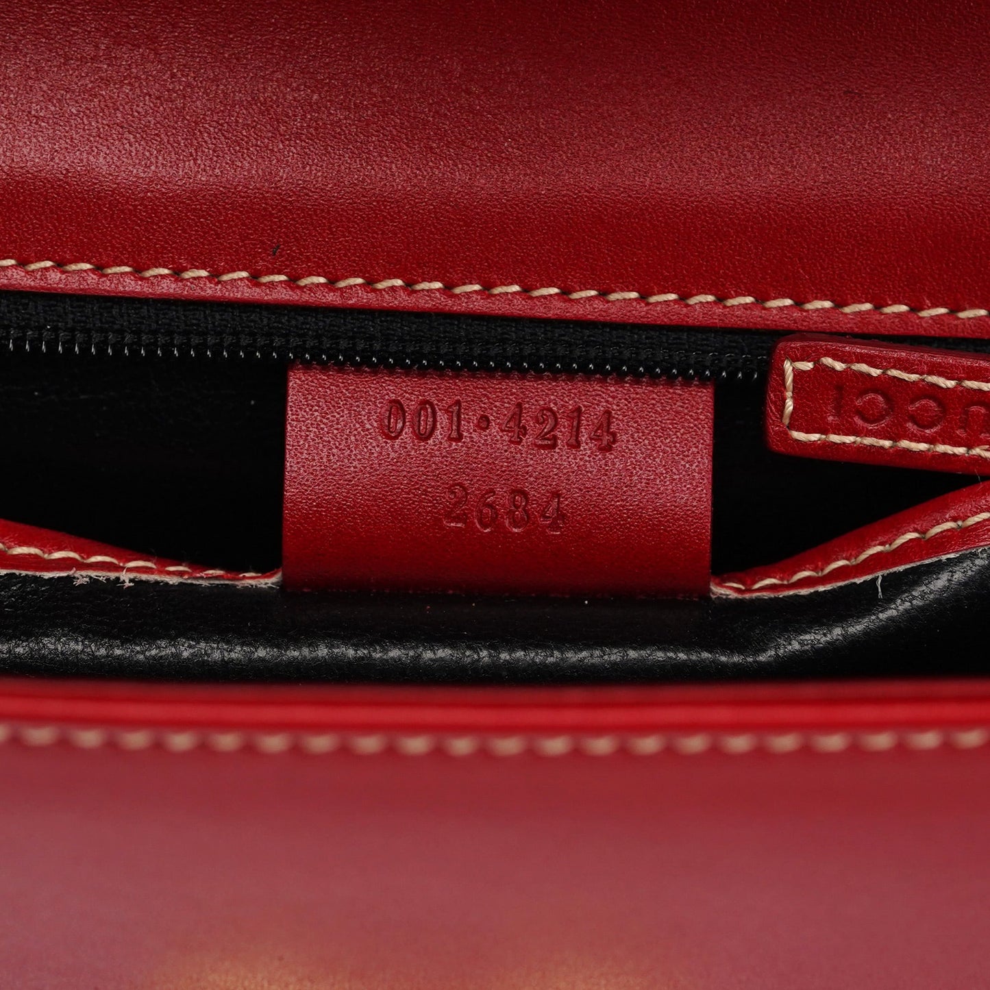 Red Leather Lady Lock Shoulder Bag