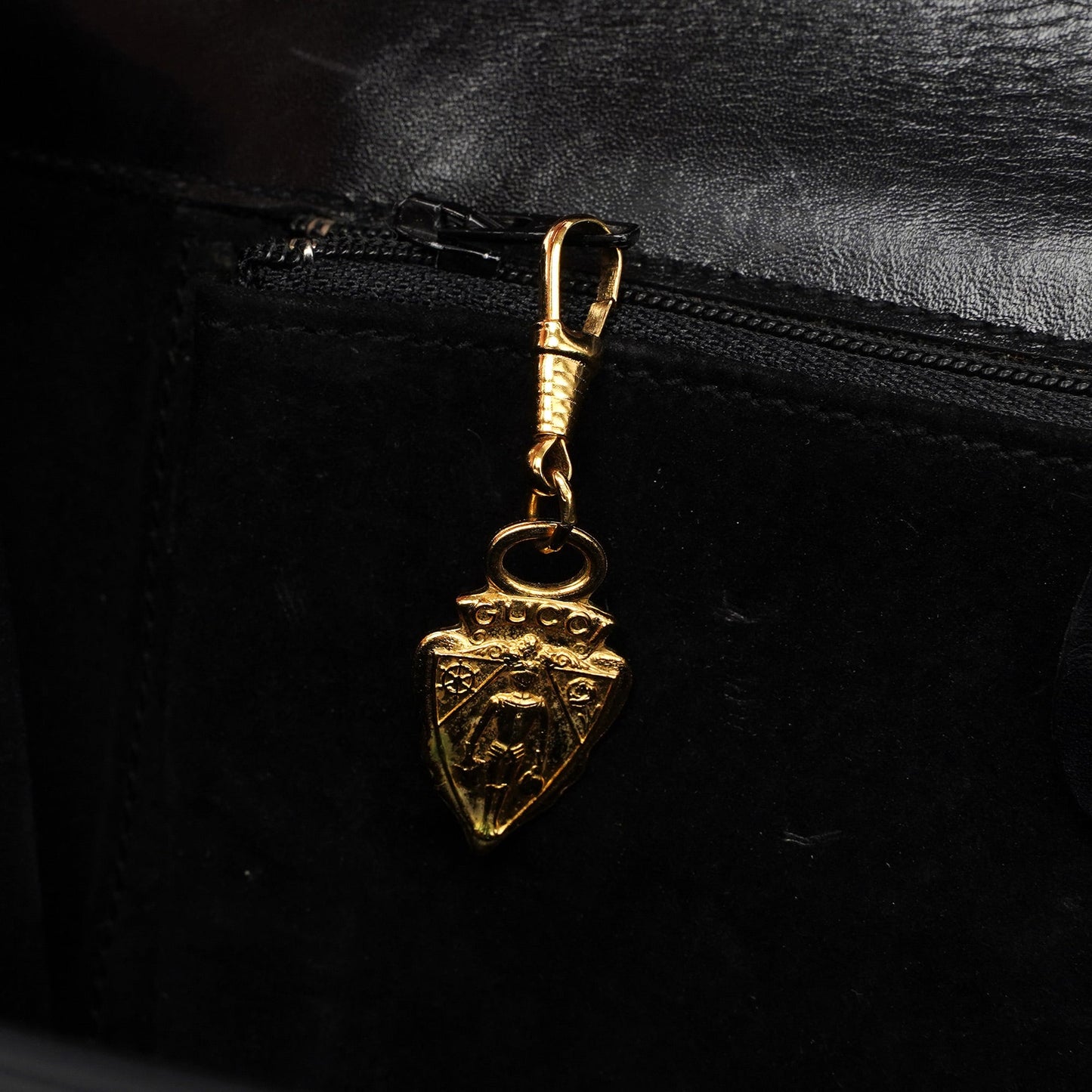 Vintage Black Calfskin Shoulder Bag