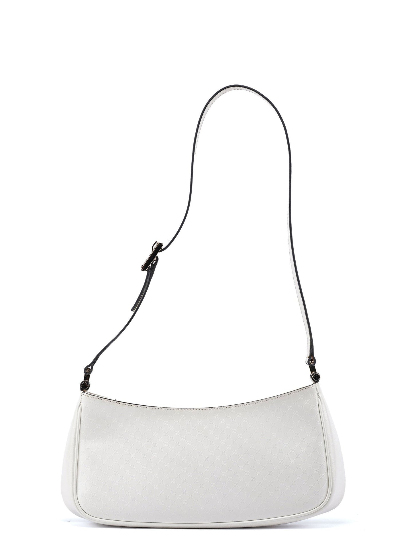 White Leather Micro GG Shoulder Bag