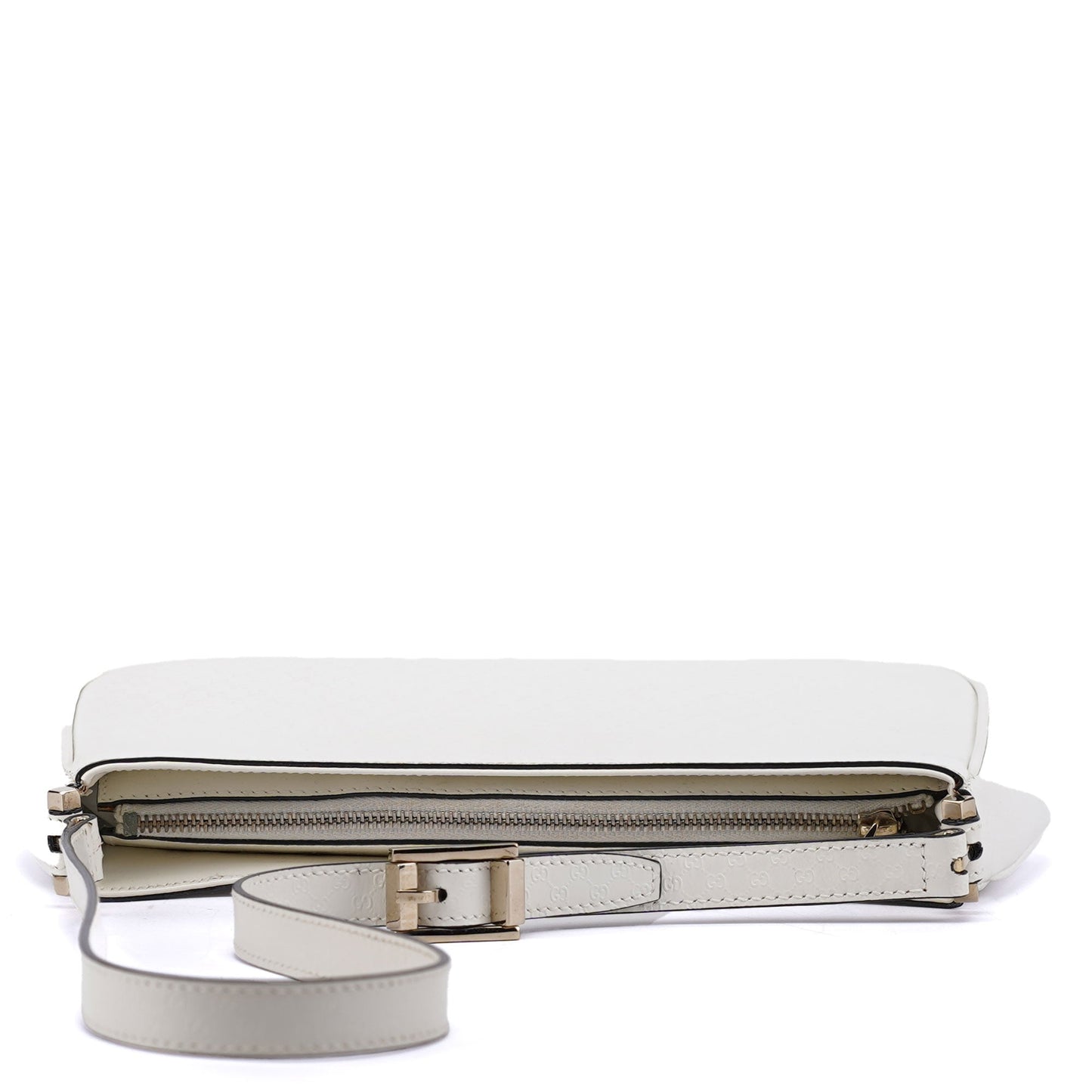 White Leather Micro GG Shoulder Bag