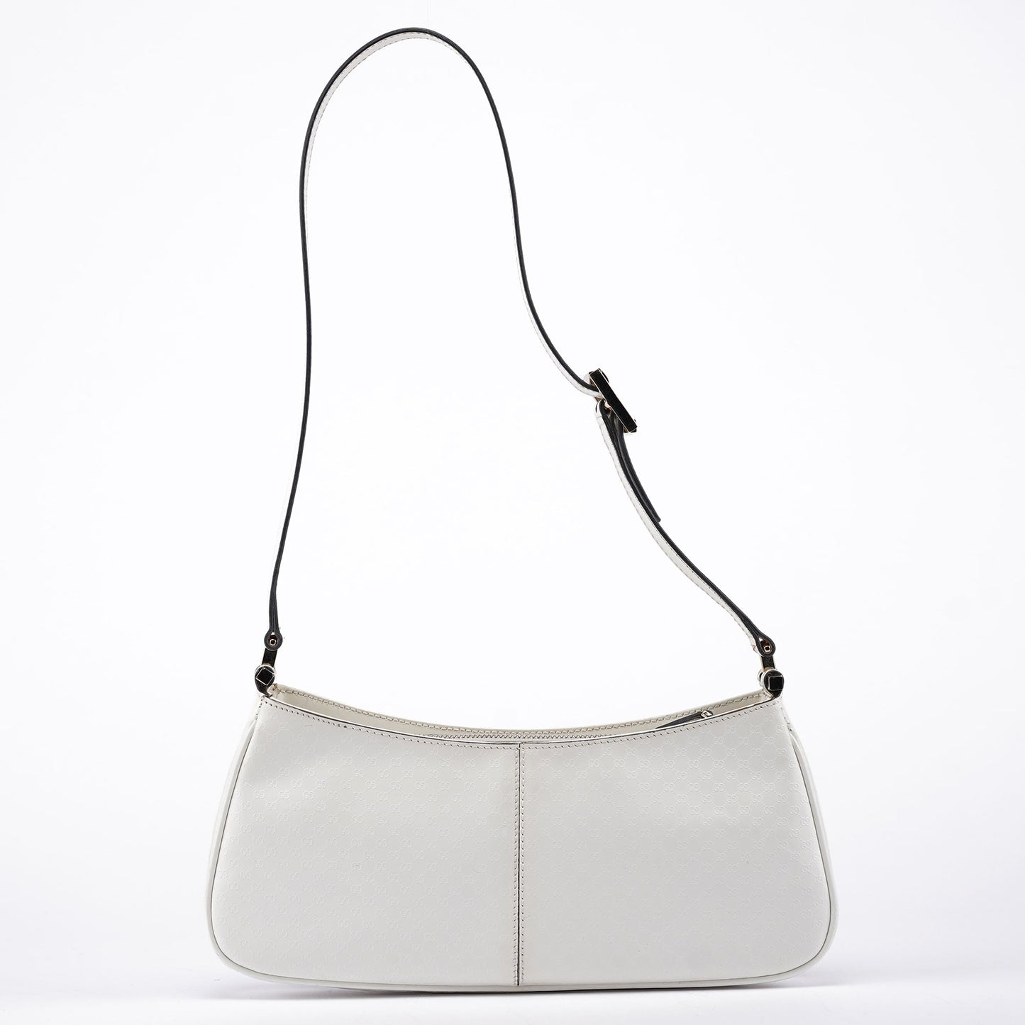 White Leather Micro GG Shoulder Bag