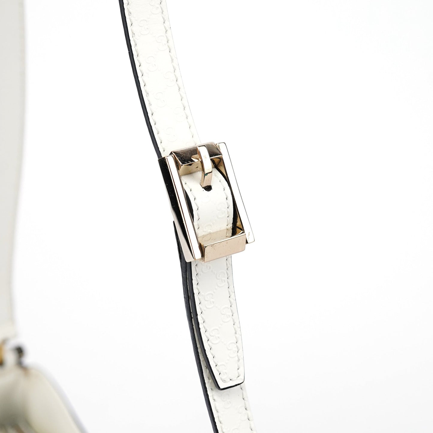 White Leather Micro GG Shoulder Bag