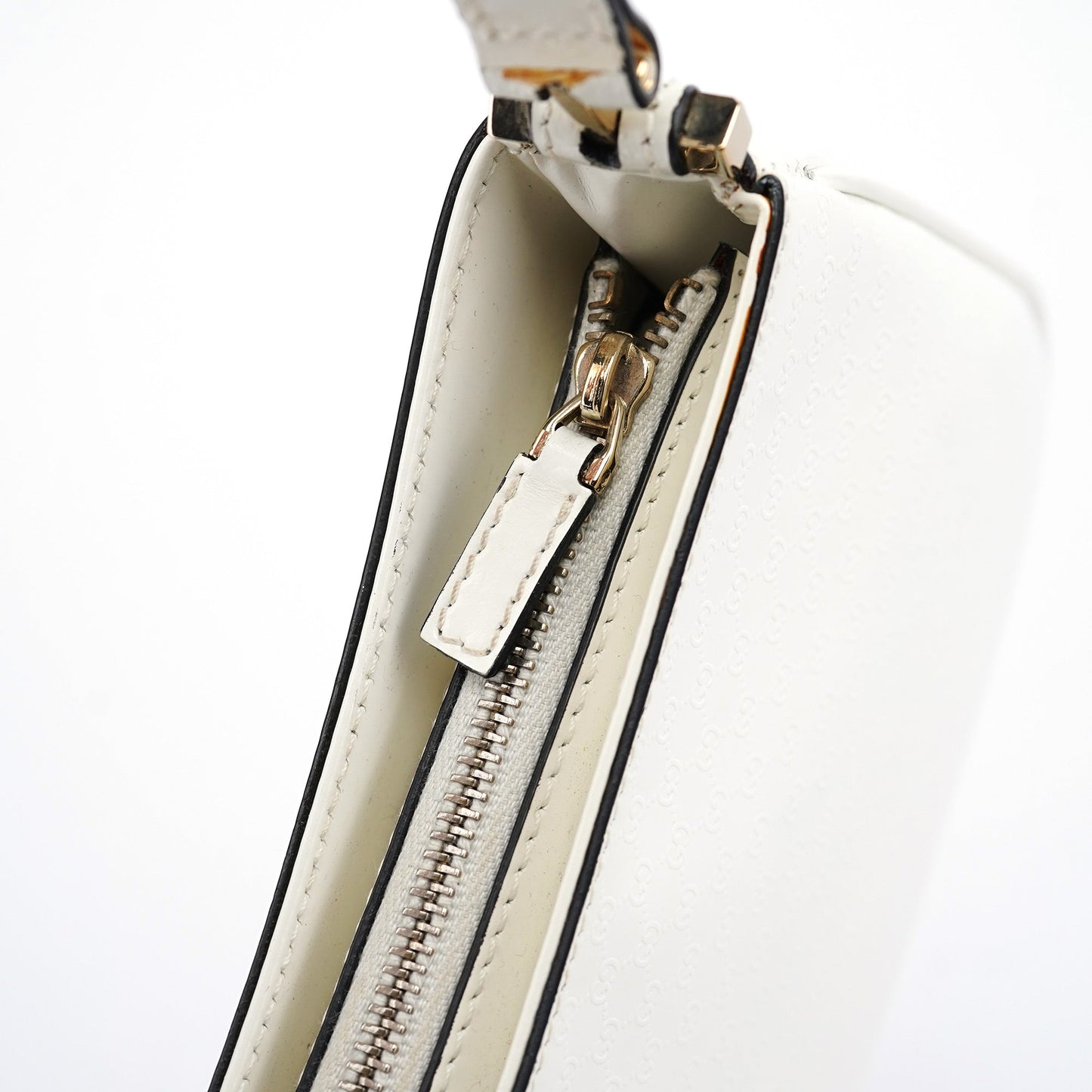 White Leather Micro GG Shoulder Bag