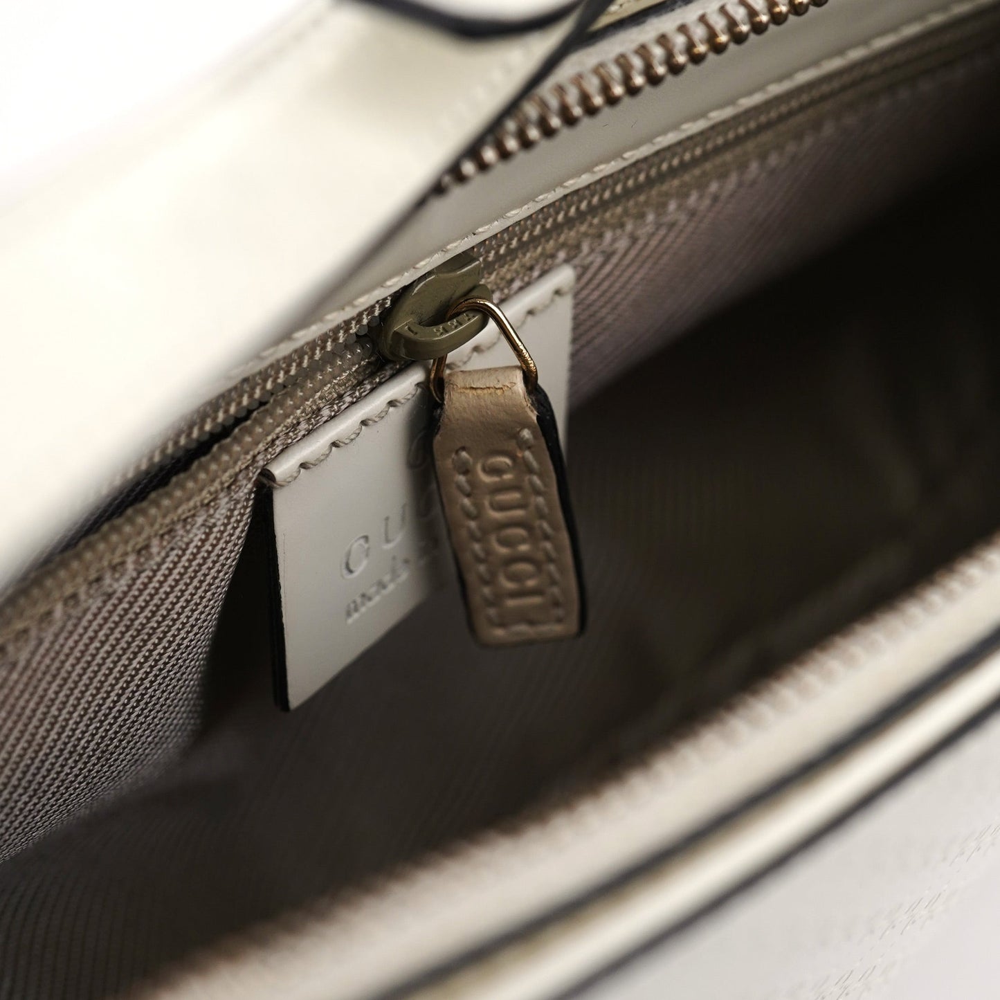 White Leather Micro GG Shoulder Bag