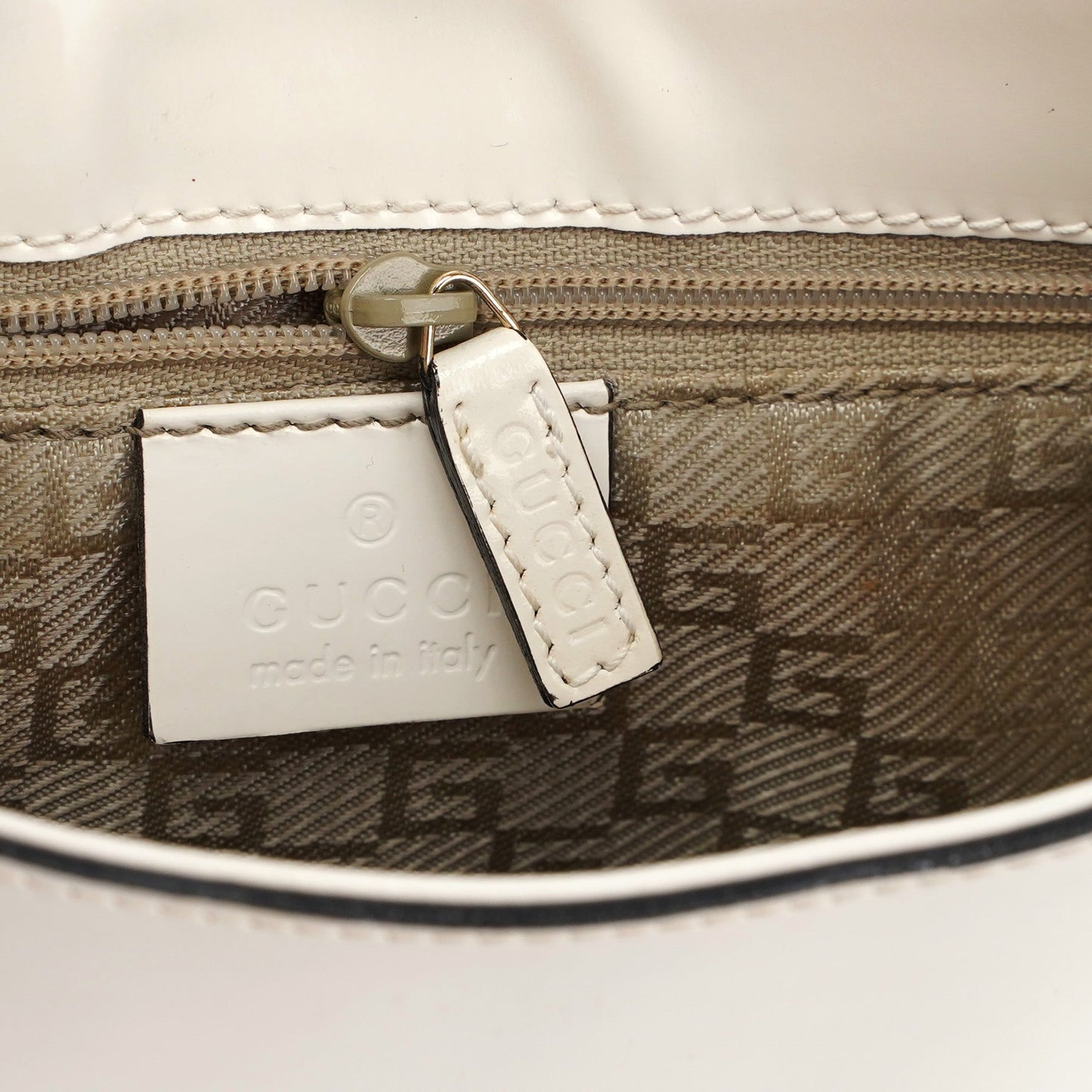 White Patent Leather Jackie Shoulder Bag