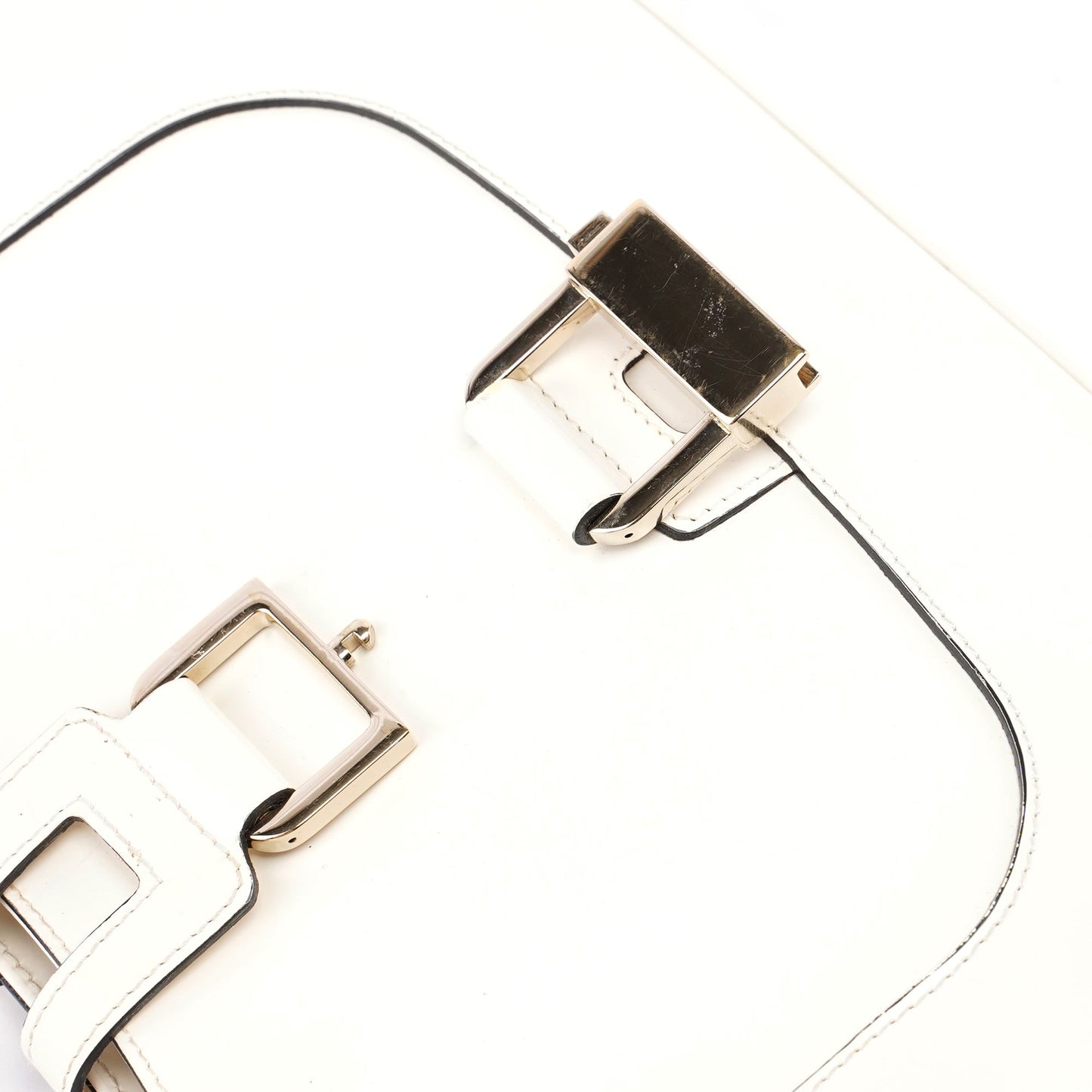 White Patent Leather Jackie Shoulder Bag