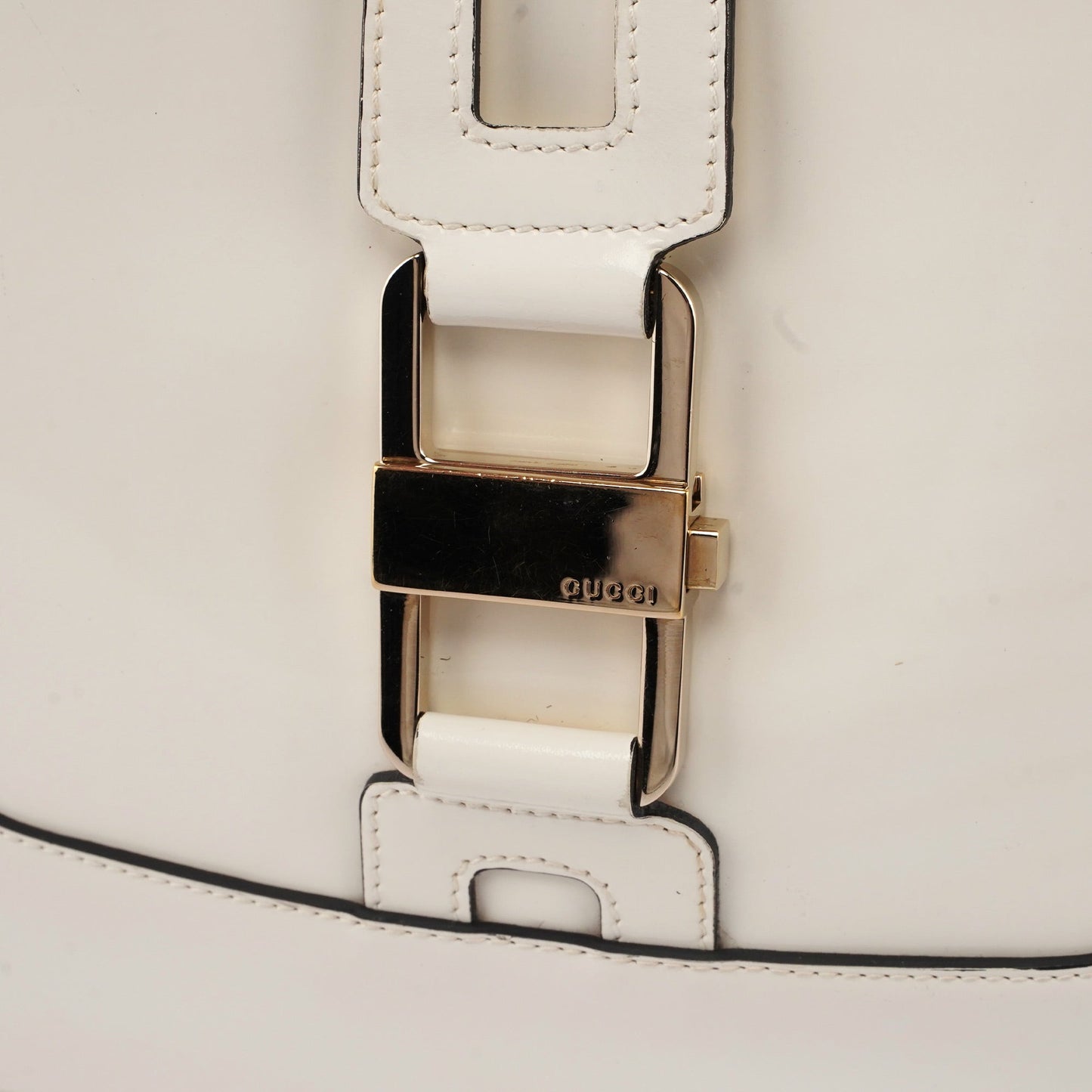 White Patent Leather Jackie Shoulder Bag