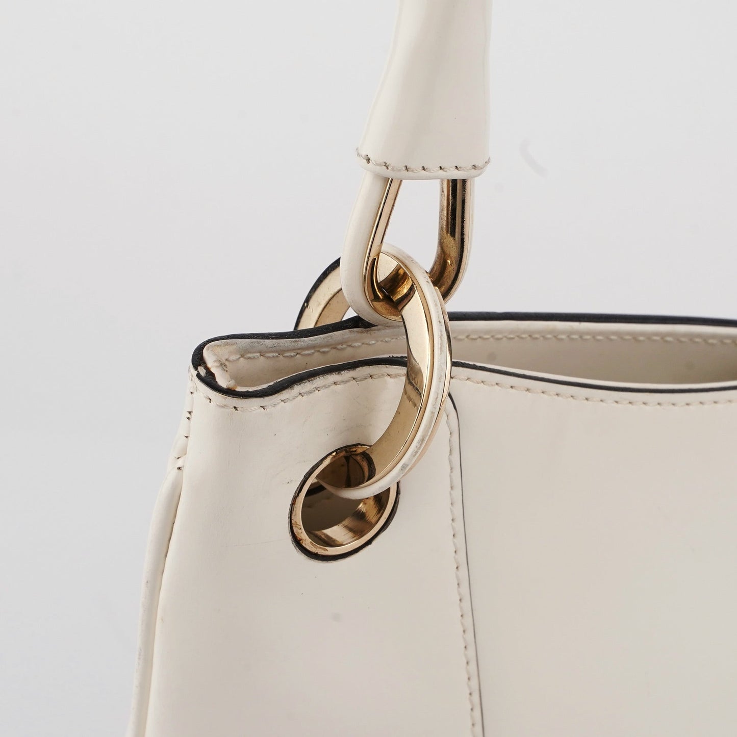 White Patent Leather Jackie Shoulder Bag