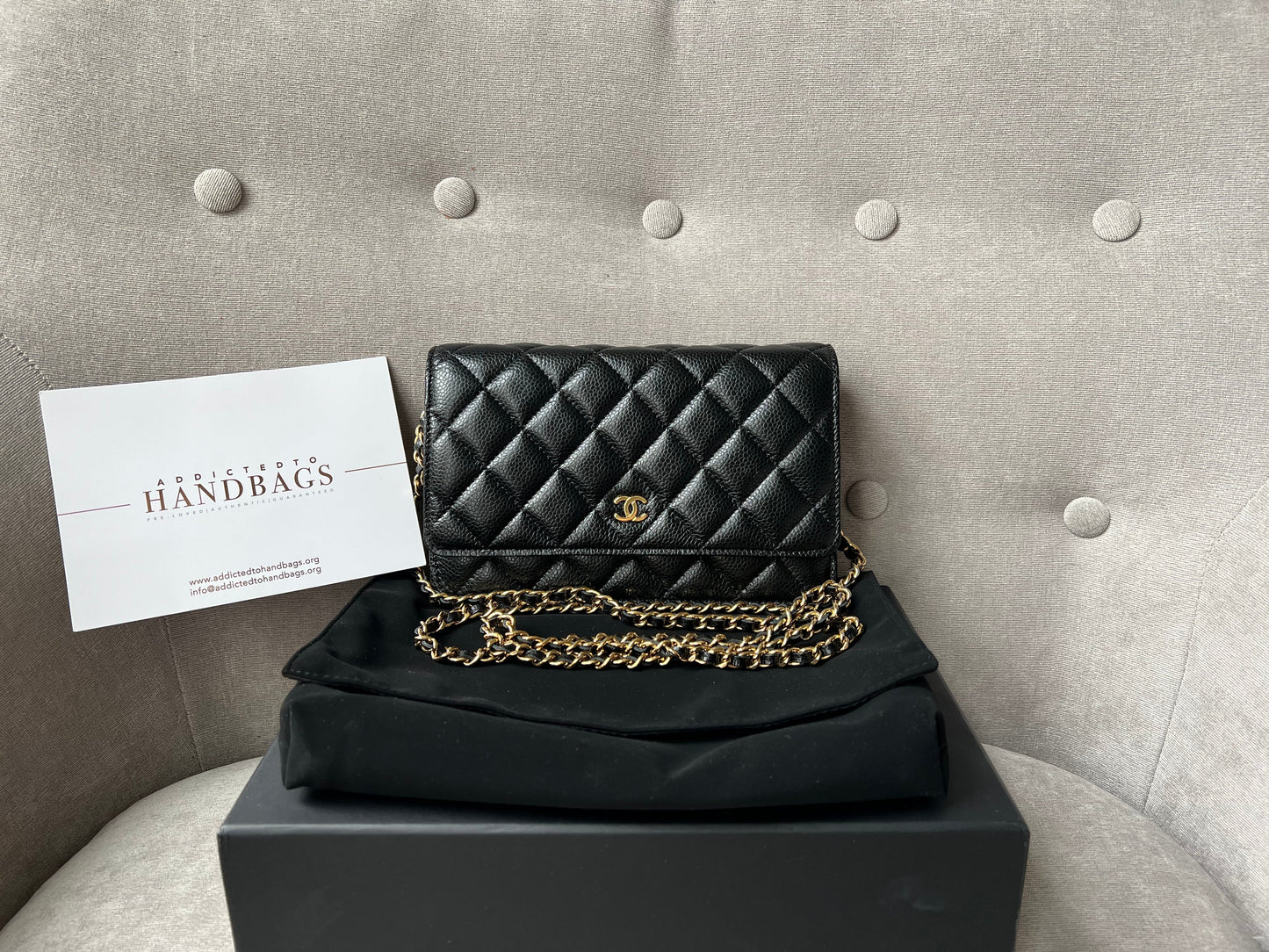 Chanel Black Caviar Wallet on Chain (RRP £2,810)