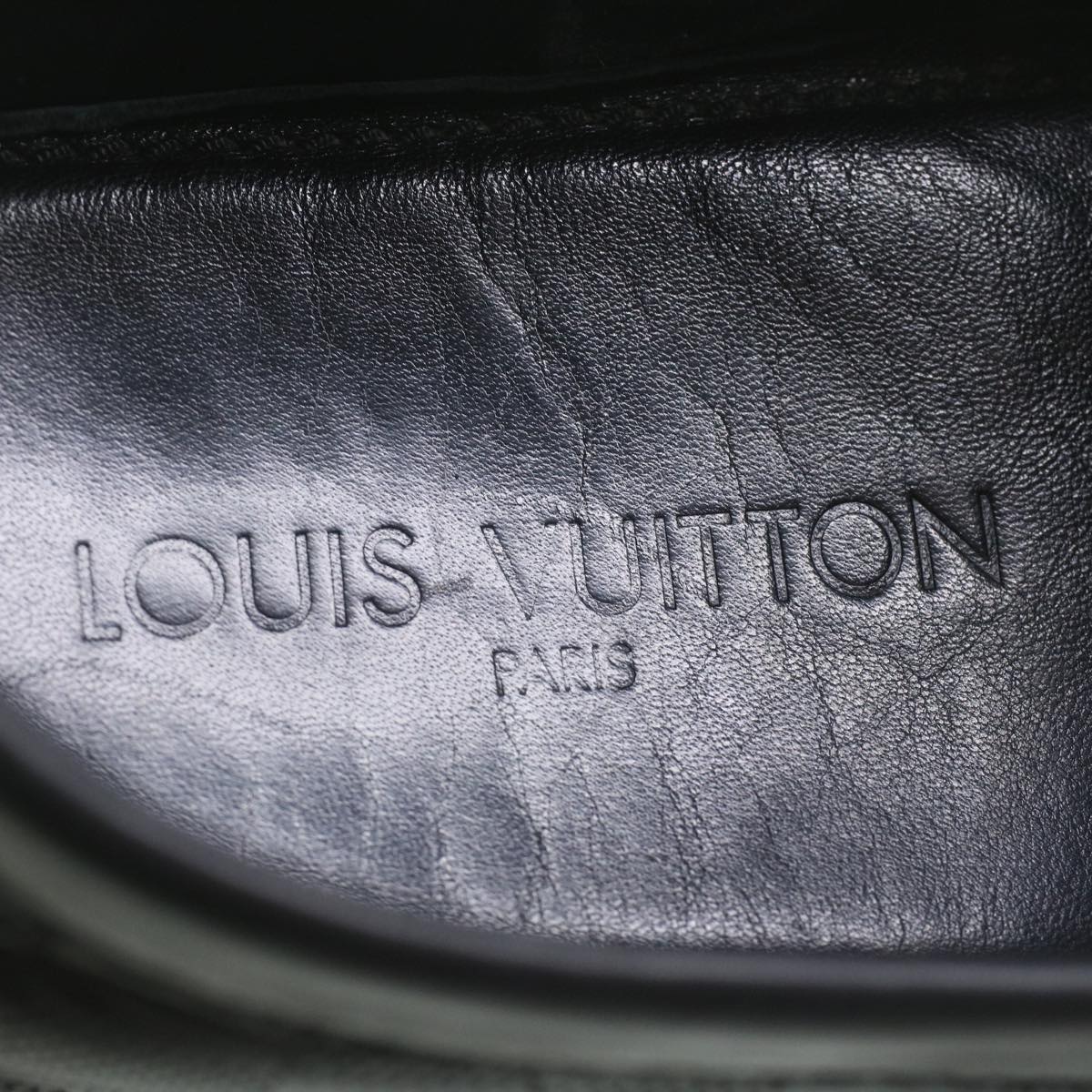 LOUIS VUITTON Damier Infini Driving Shoes Black 867567 LV kk168