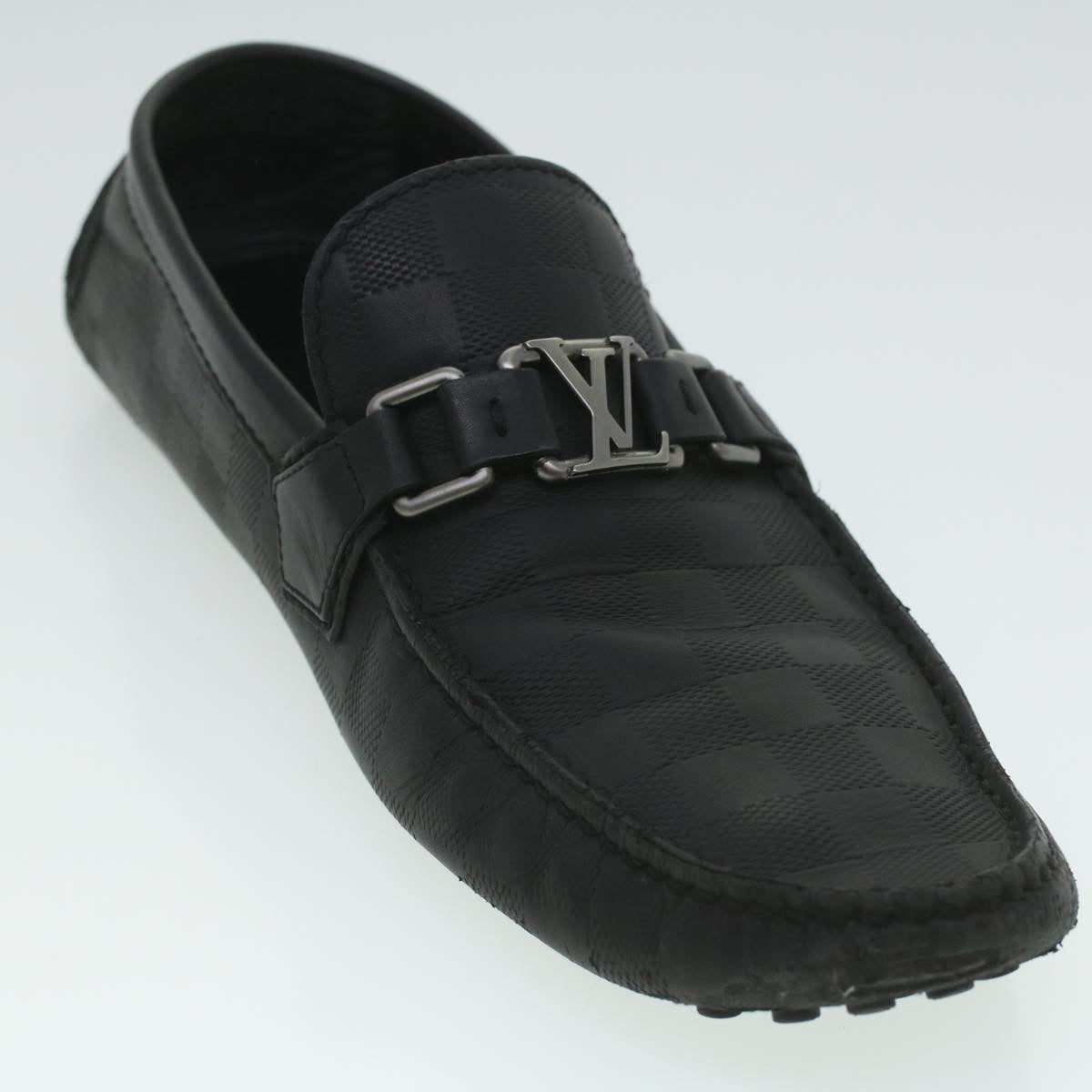 LOUIS VUITTON Damier Infini Driving Shoes Black 867567 LV kk168