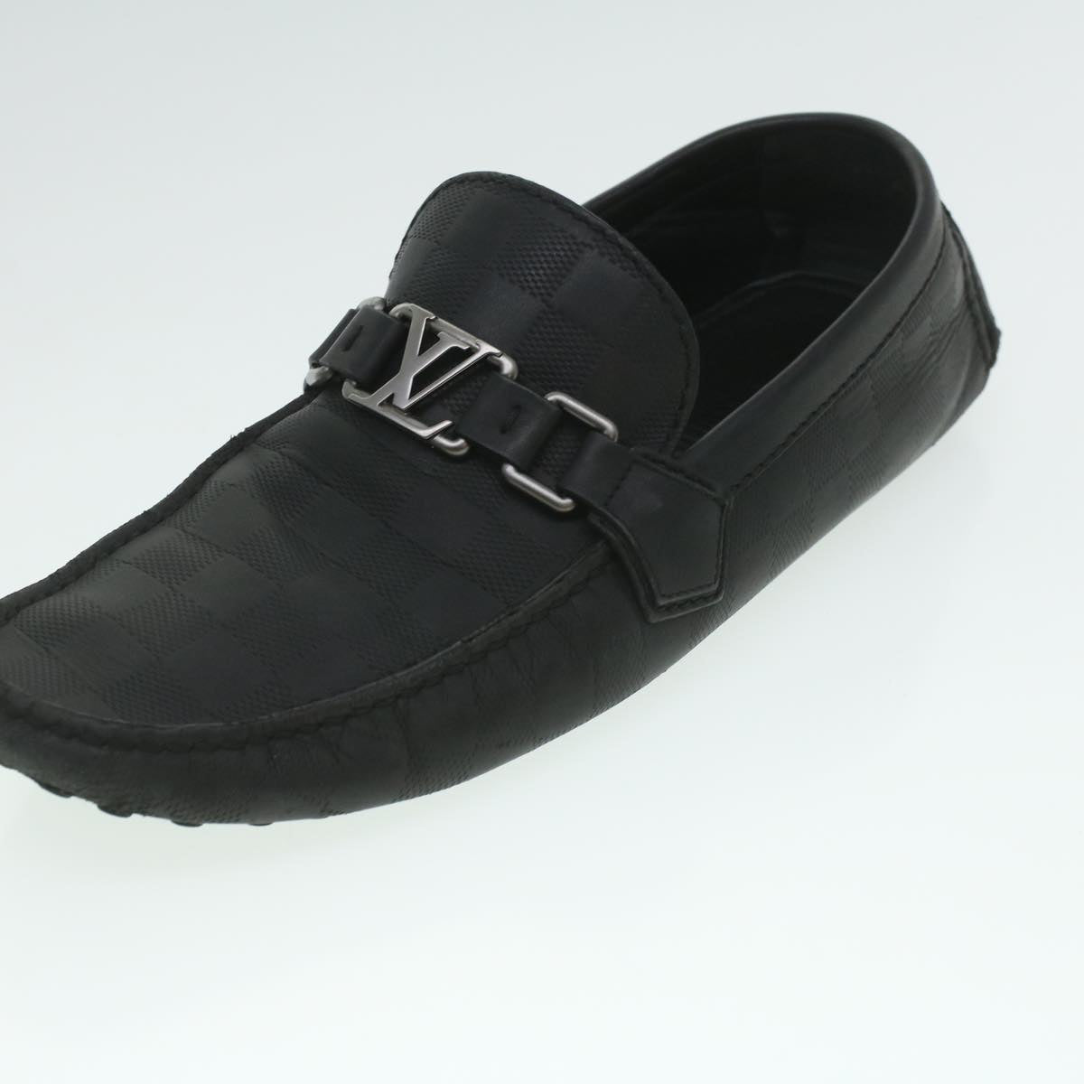 LOUIS VUITTON Damier Infini Driving Shoes Black 867567 LV kk168