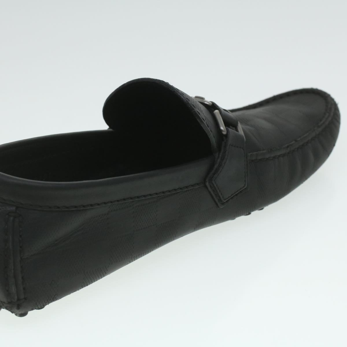 LOUIS VUITTON Damier Infini Driving Shoes Black 867567 LV kk168
