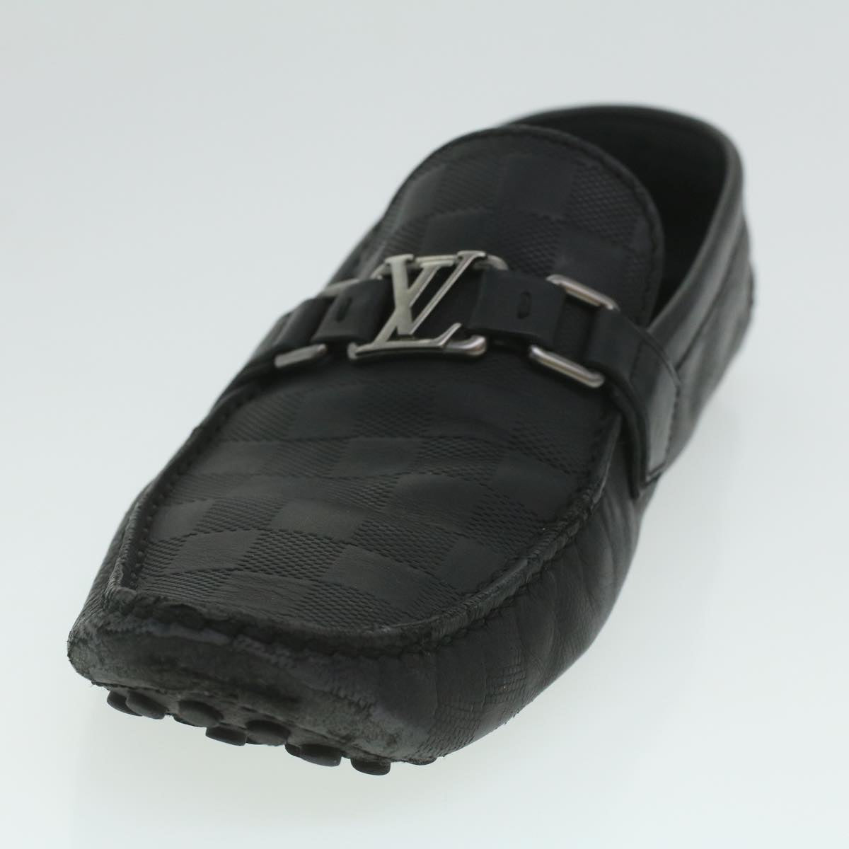 LOUIS VUITTON Damier Infini Driving Shoes Black 867567 LV kk168