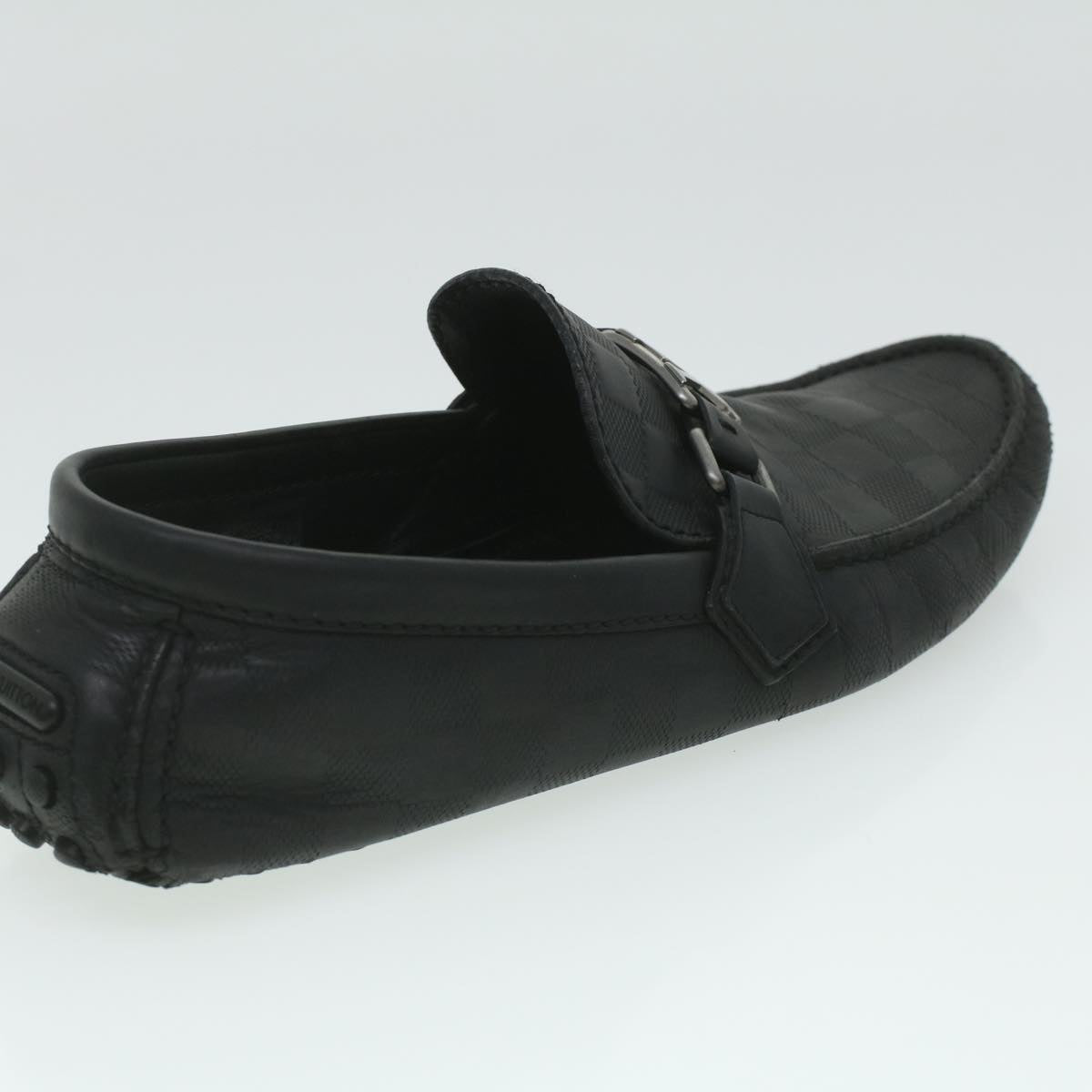 LOUIS VUITTON Damier Infini Driving Shoes Black 867567 LV kk168