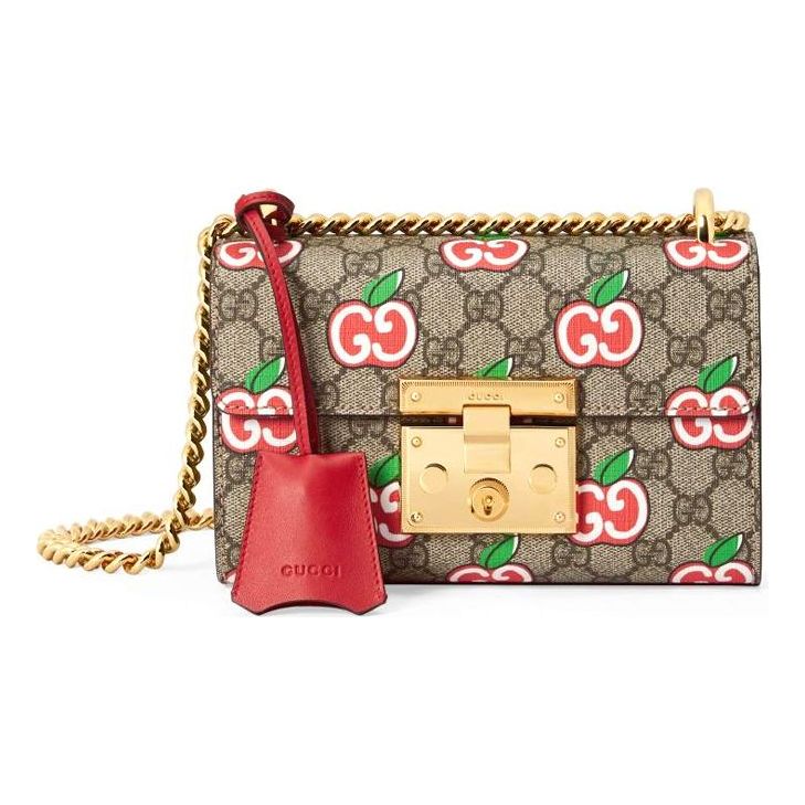 (WMNS) GUCCI Padlock Logo Single-Shoulder Bag Small Brown/Red 409487-2EVEG-8646