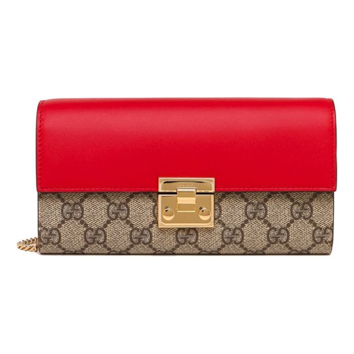 (WMNS) GUCCI Padlock Long Single Shoulder Bag Red 453506-KLQIG-9784