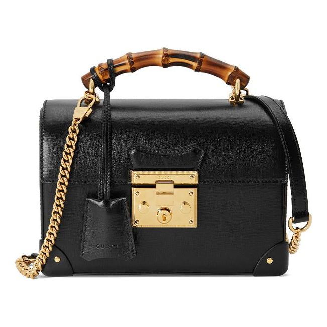 (WMNS) GUCCI Padlock Series Bamboo Single Shoulder Bag Small Black 603221-1DBRG-1000