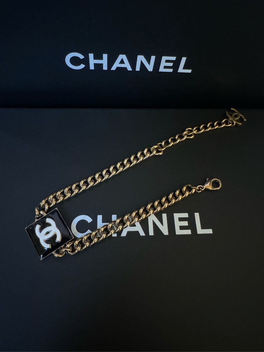 Chanel Cambon Enamel Black Necklace 21A FULL SET