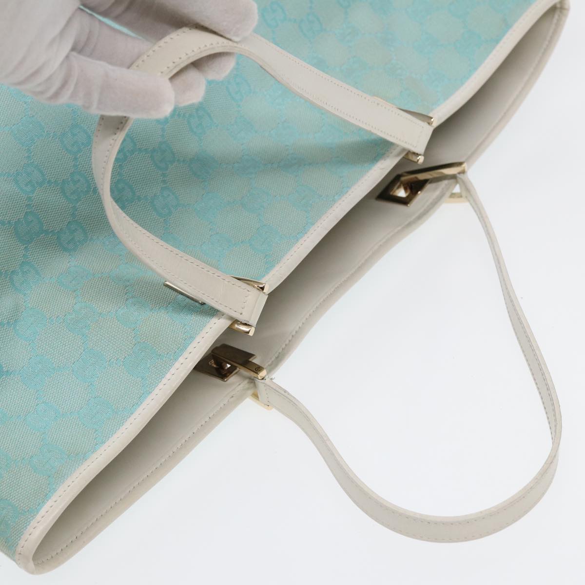 Gucci Gg Canvas Blue Canvas Tote Bag ()